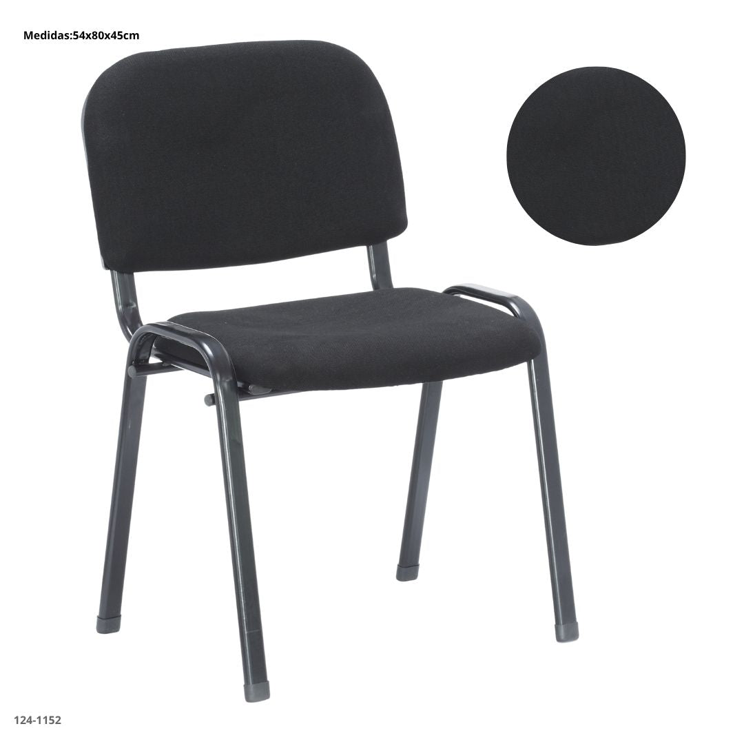 SILLA DE ESPERA METAL/COJIN 6CM  FIJA NEGRO