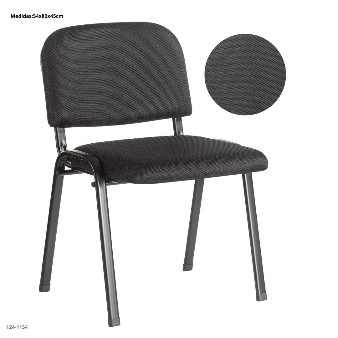 SILLA DE ESPERA COJIN 6CM  FIJA NEGRA