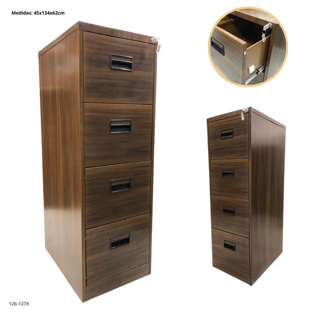ARCHIVADOR METALICO 4 GAVETAS ESTILO MADERA