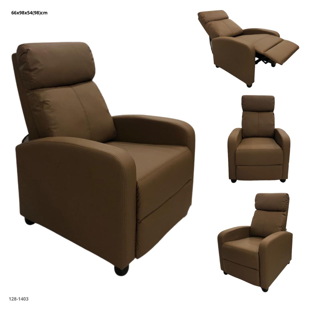 SOFA RECLINABLE CUERINA CHOCOLATE