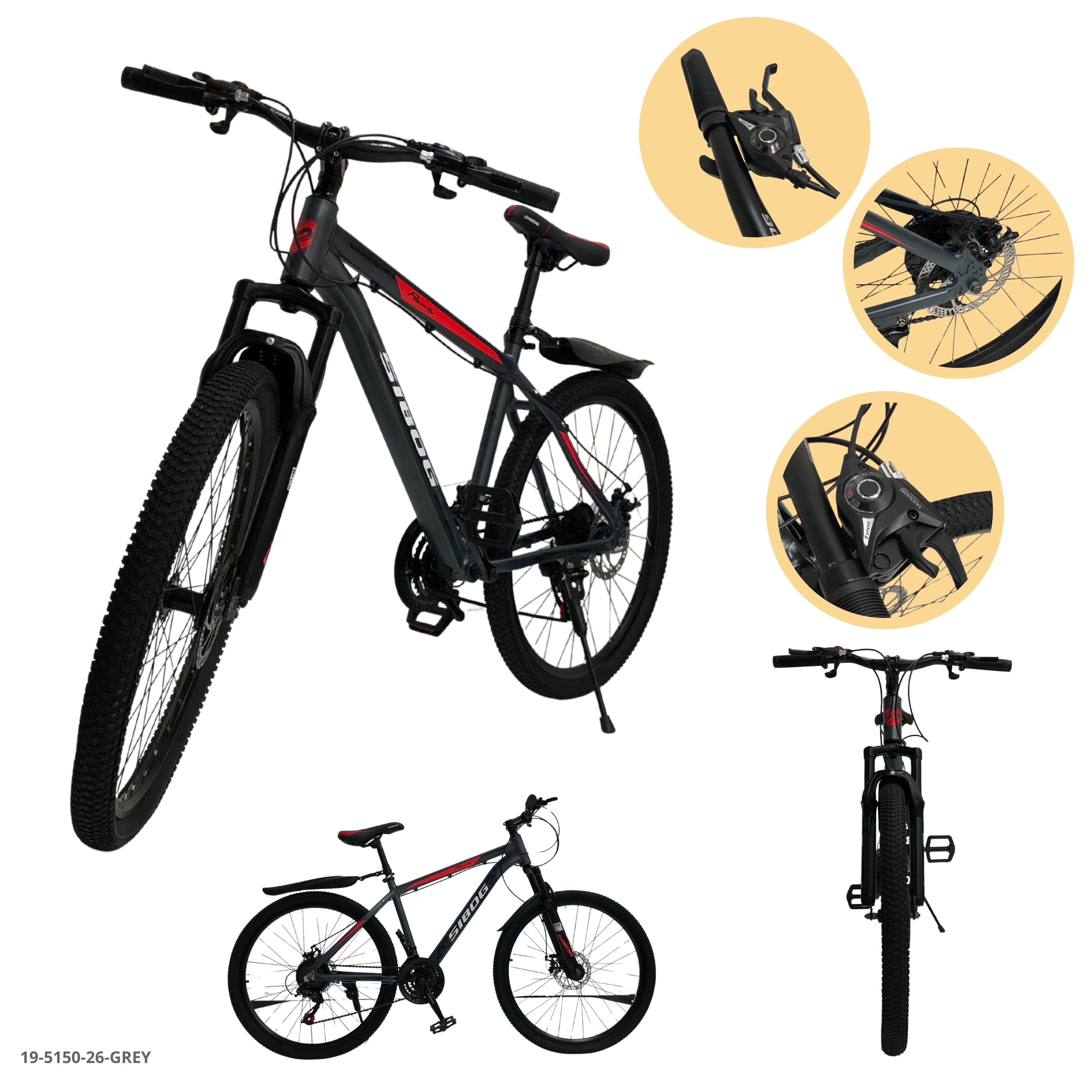 BICICLETA GRIS 26"