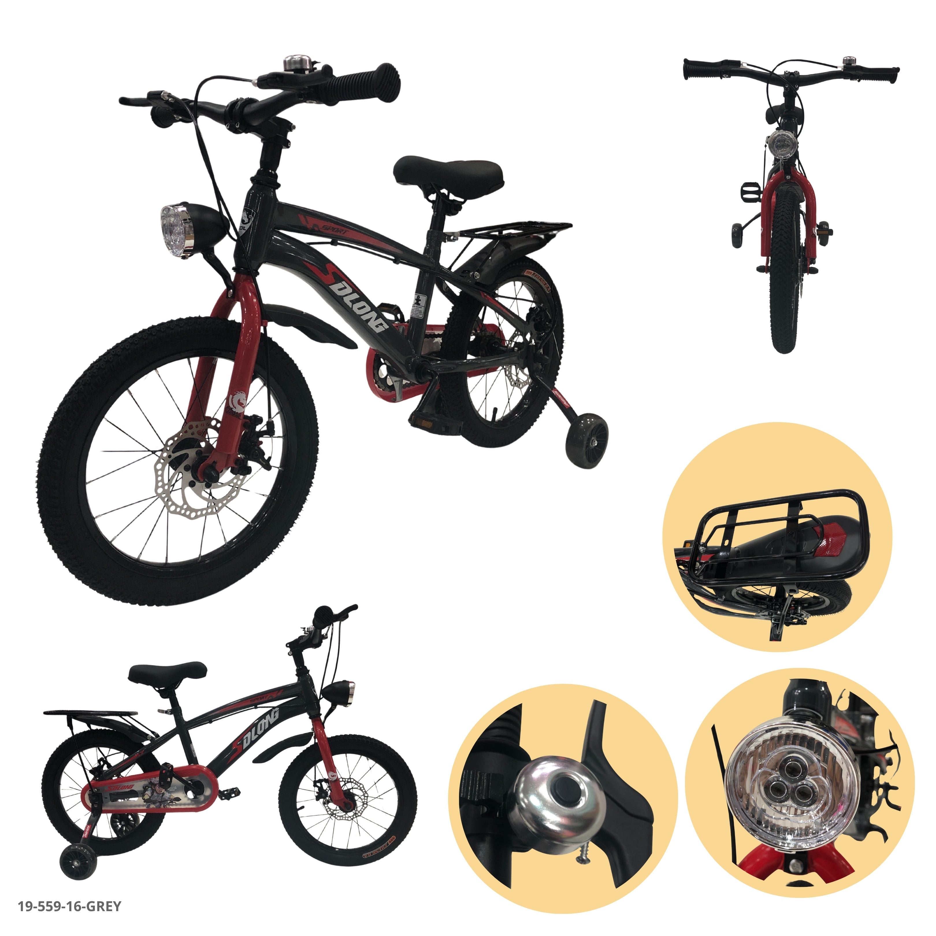 BICICLETA GRIS 16"