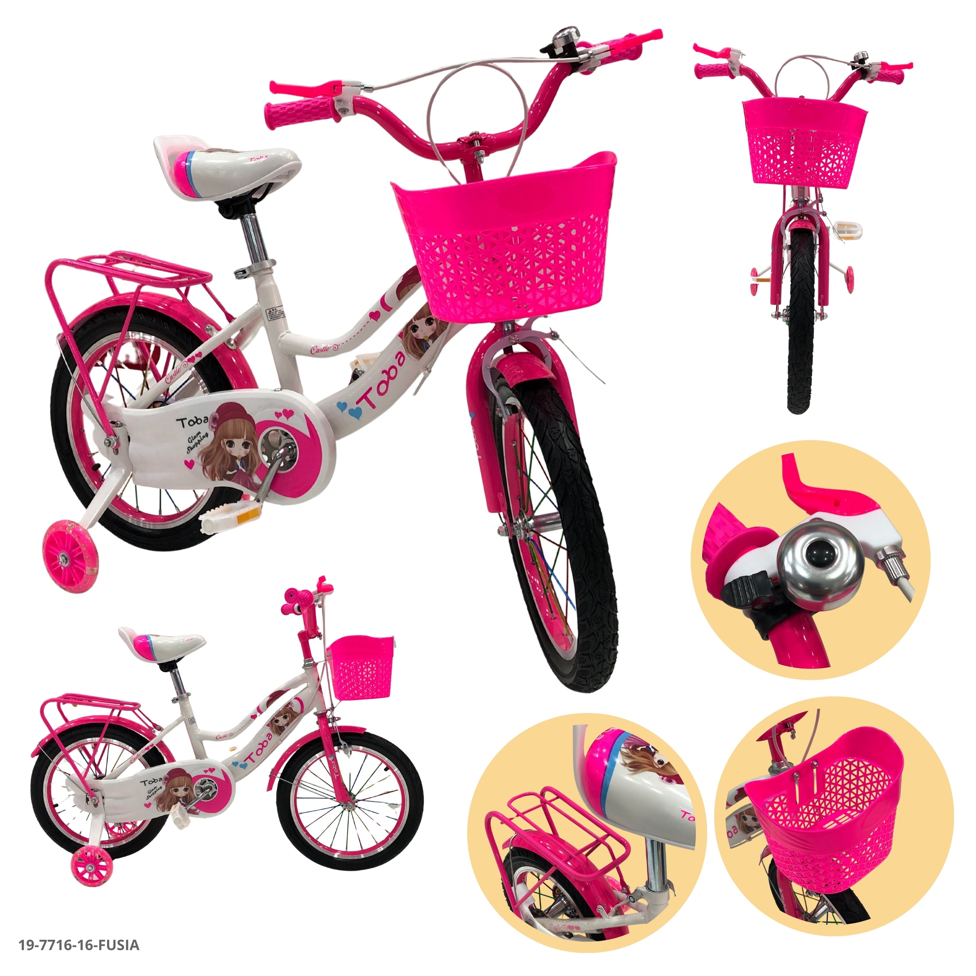BICICLETA FUSIA 16" C/CANASTA
