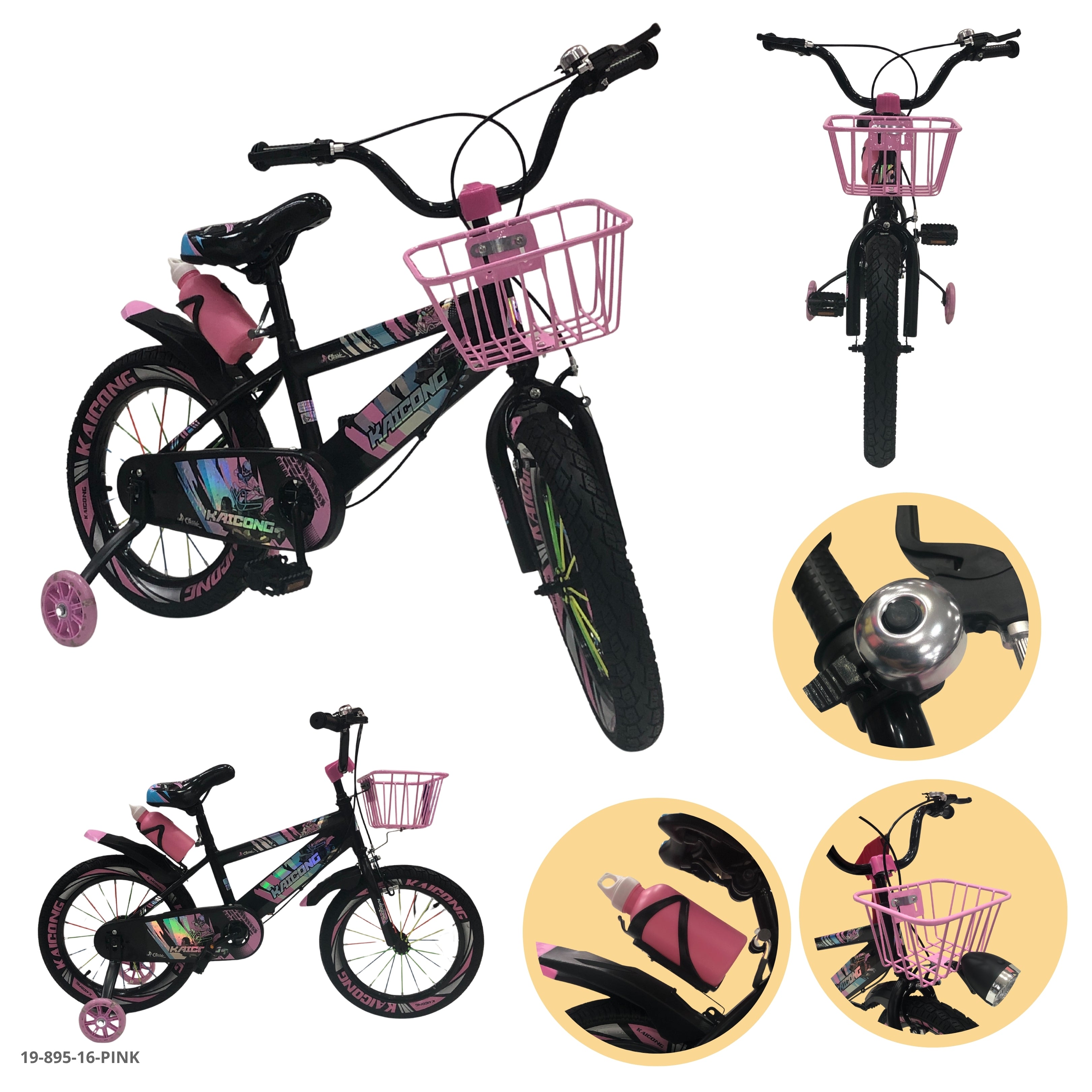 BICICLETA ROSADA 16" C/CANASTA