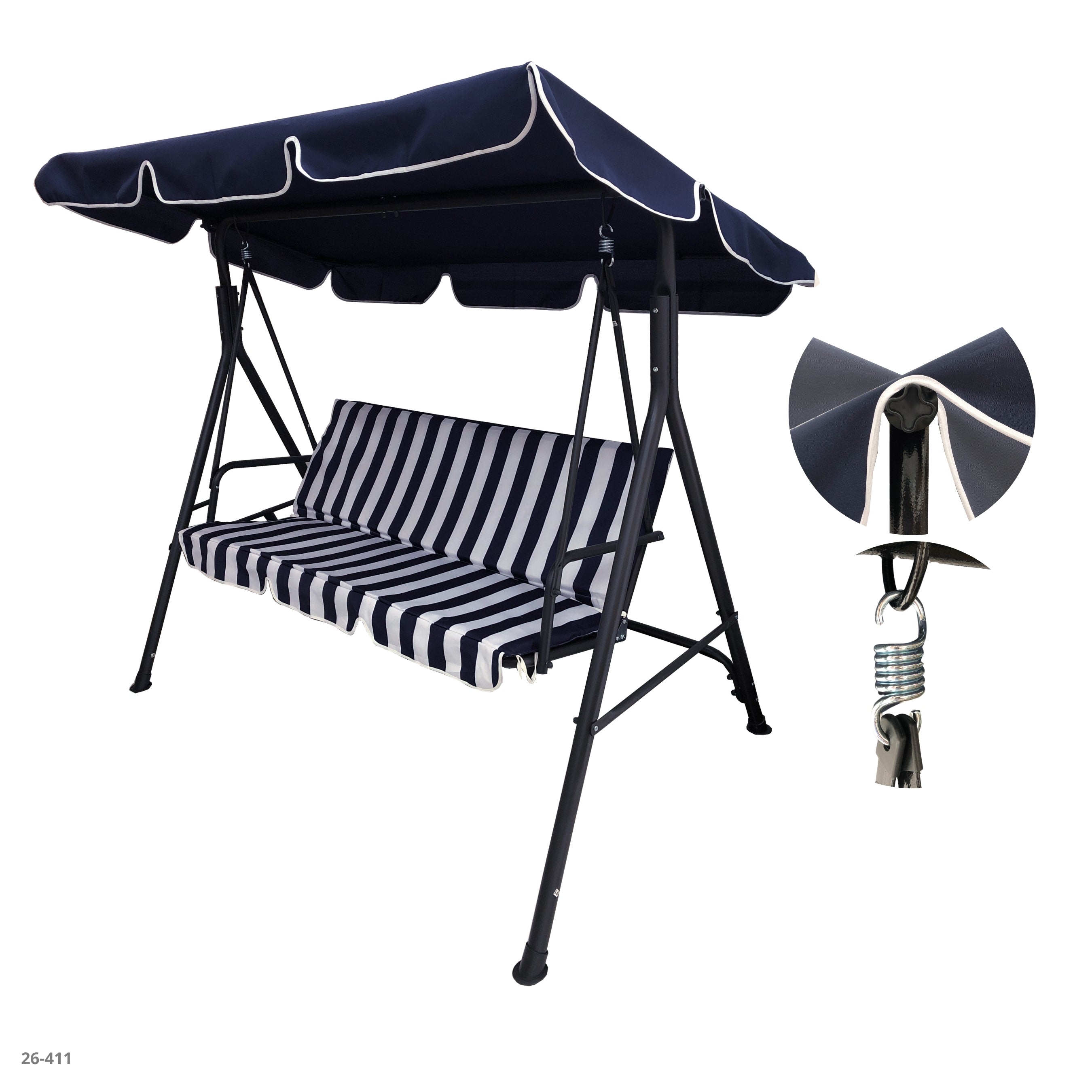 SILLA MECEDORA AZUL/BLANCO