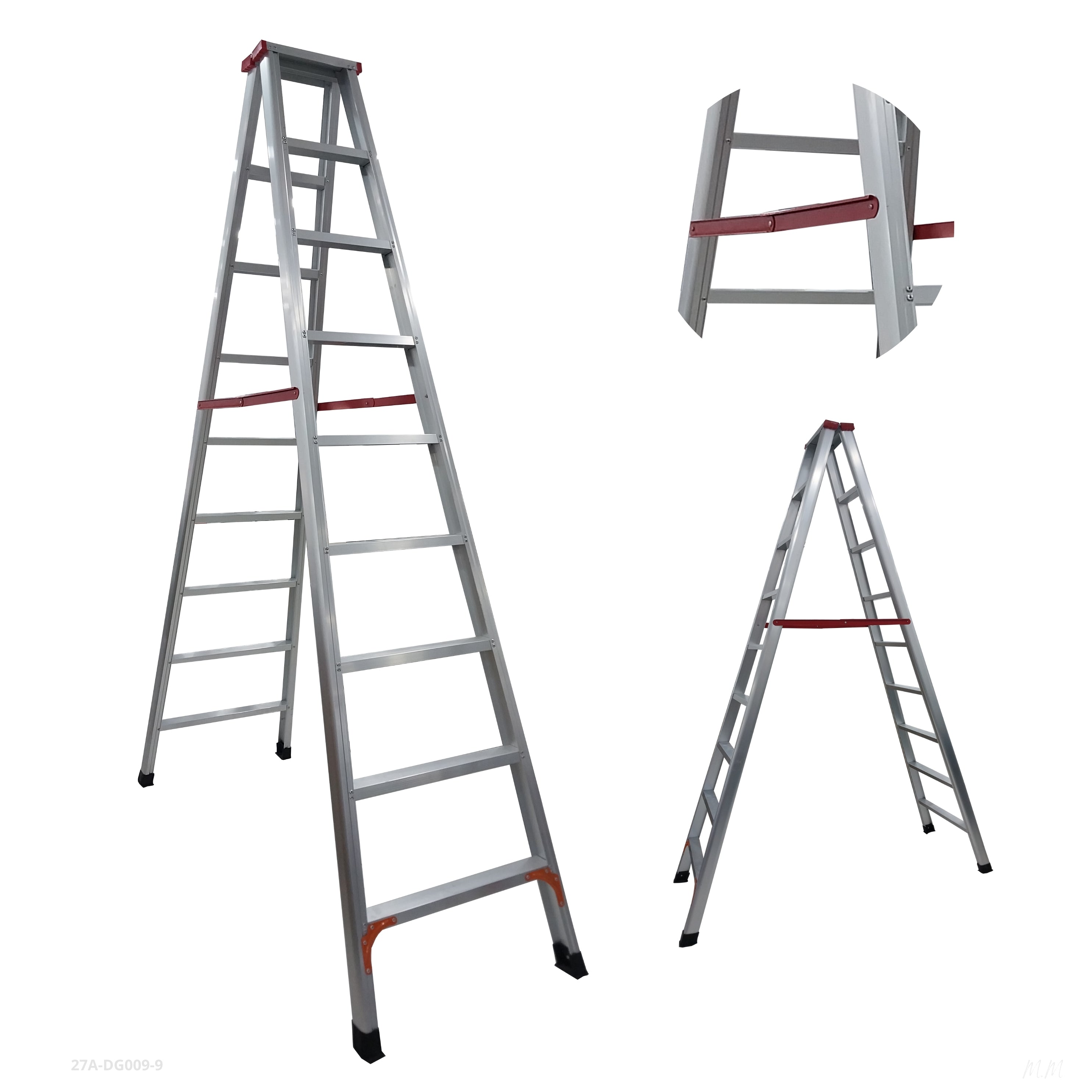 ALUMINUM LADDER 9 STEPS / 27A-DG009-9
