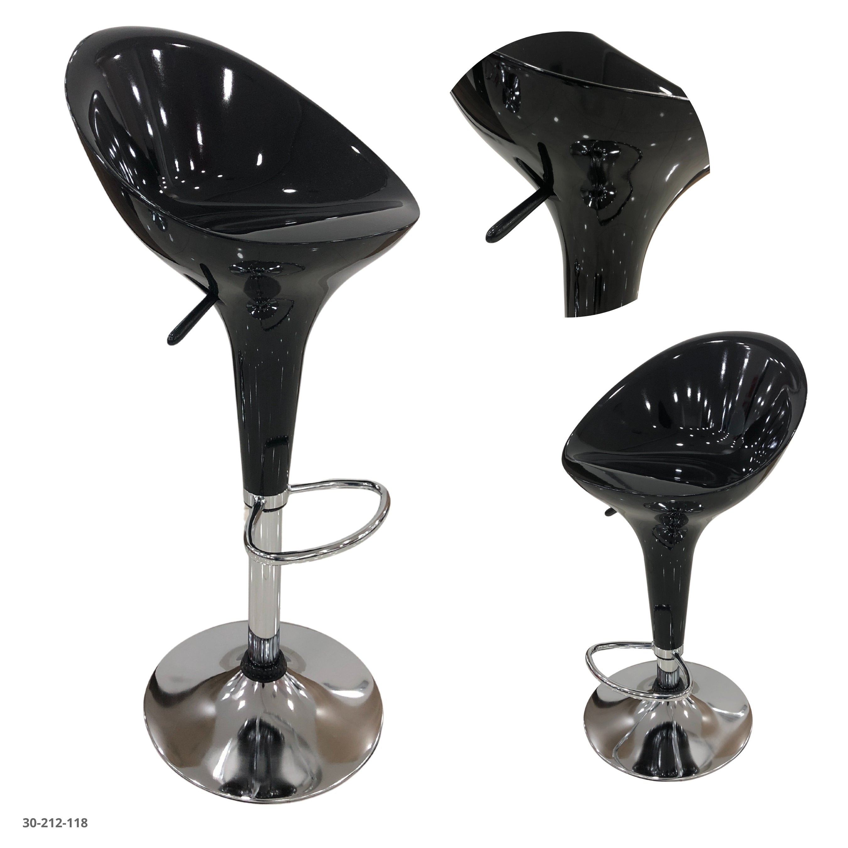 SILLA DE BAR ACRILICO NEGRO