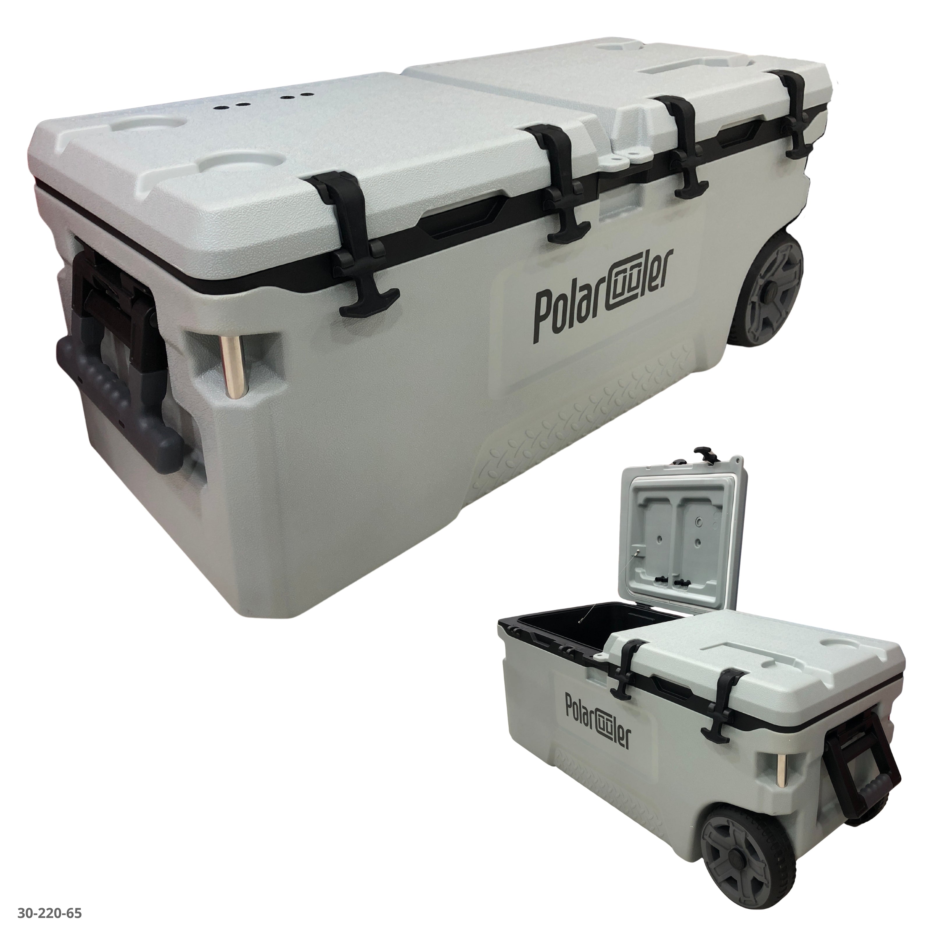 HIELERA C/RUEDAS GRIS CLARO 120L