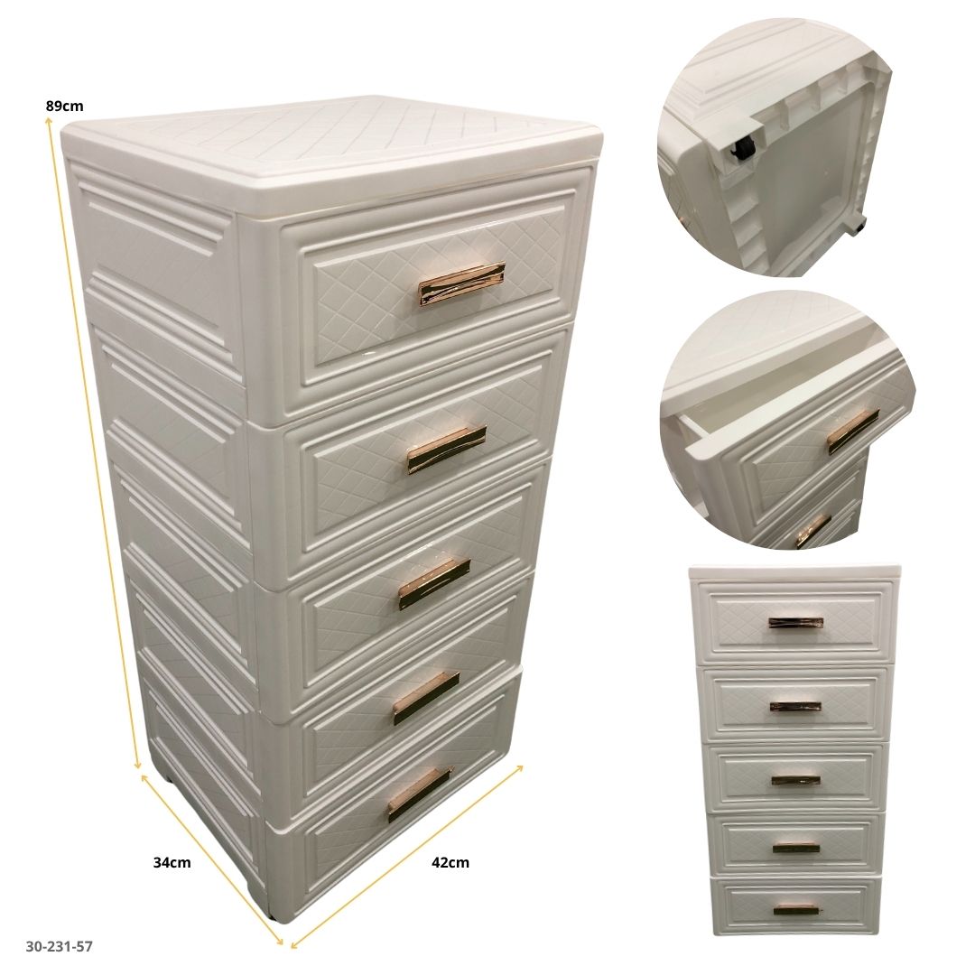 GAVETERO BLANCO 5 GVTAS 43cmX89cm