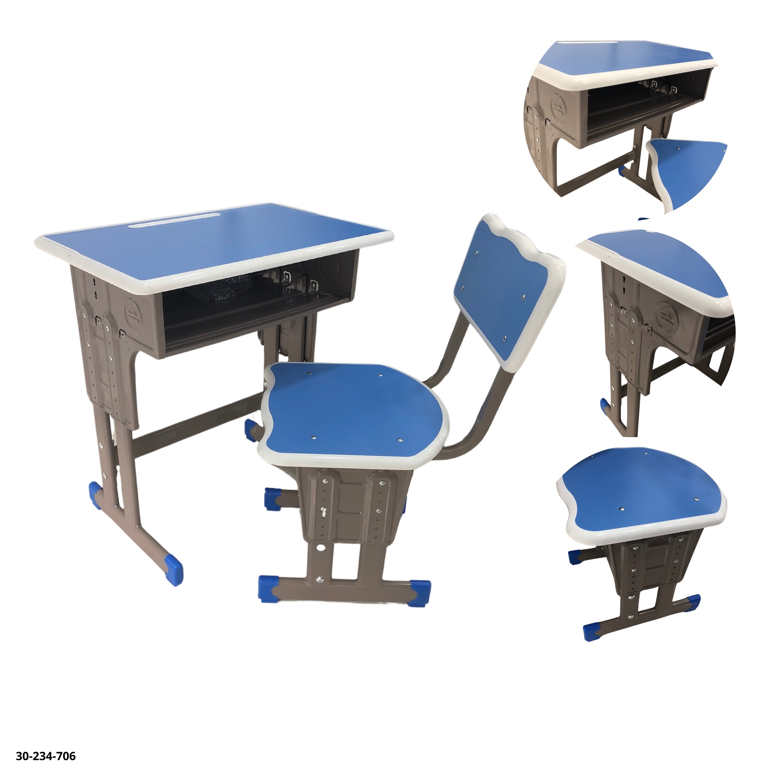 SCHOOL TABLE WITH WOOD COLOR CHAIR / 30-215-39