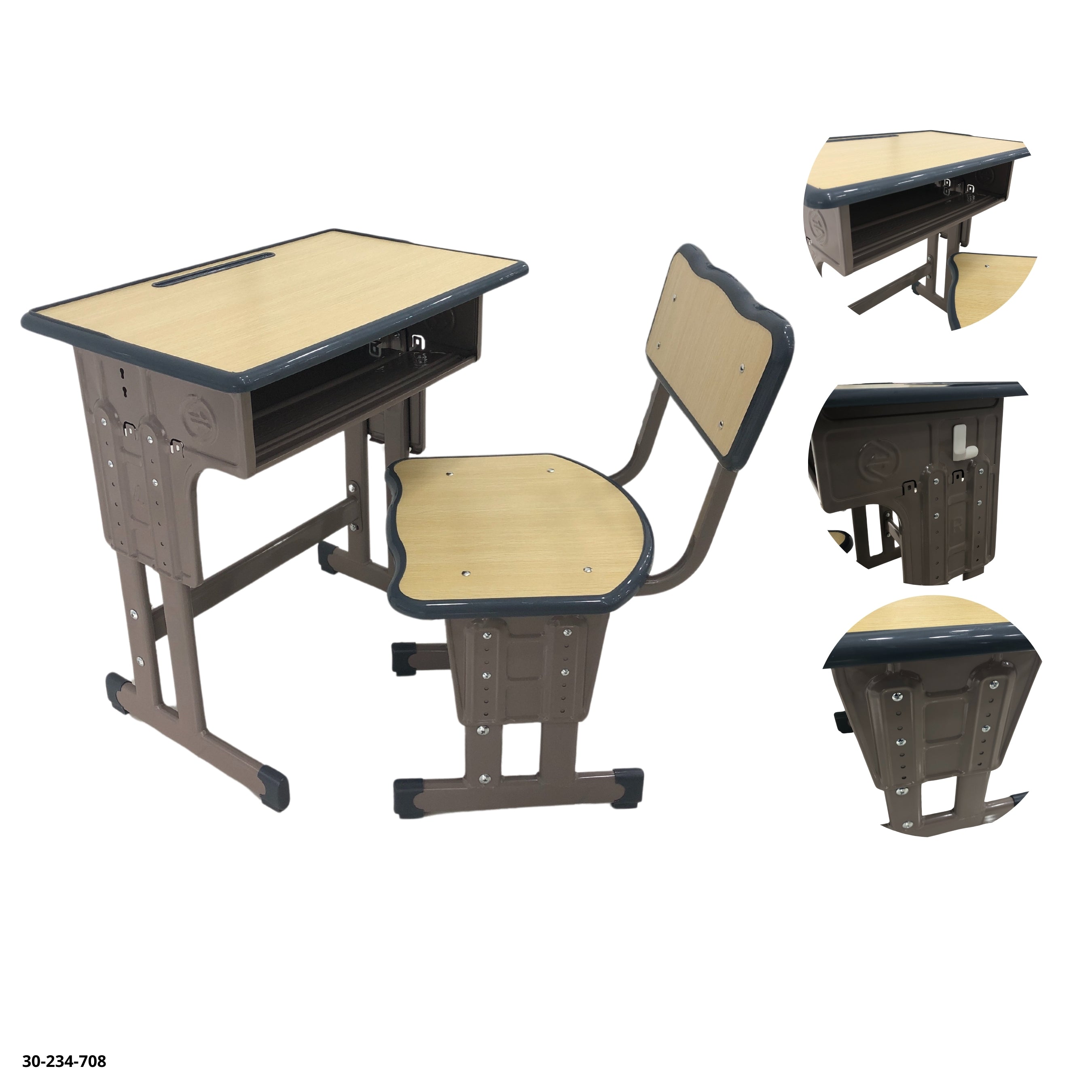 SCHOOL TABLE WITH WOOD COLOR CHAIR / 30-215-39