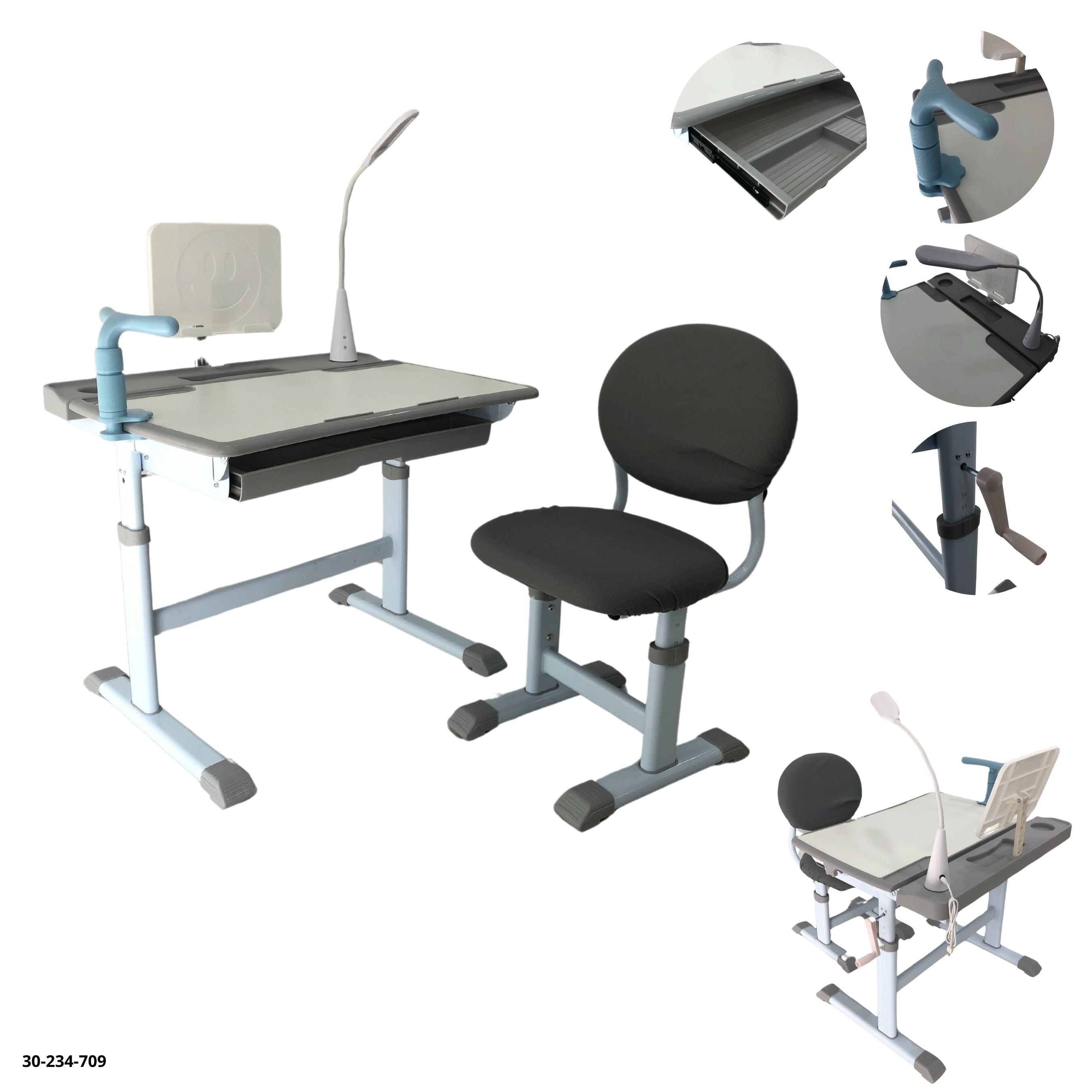 SCHOOL TABLE WITH WOOD COLOR CHAIR / 30-215-39