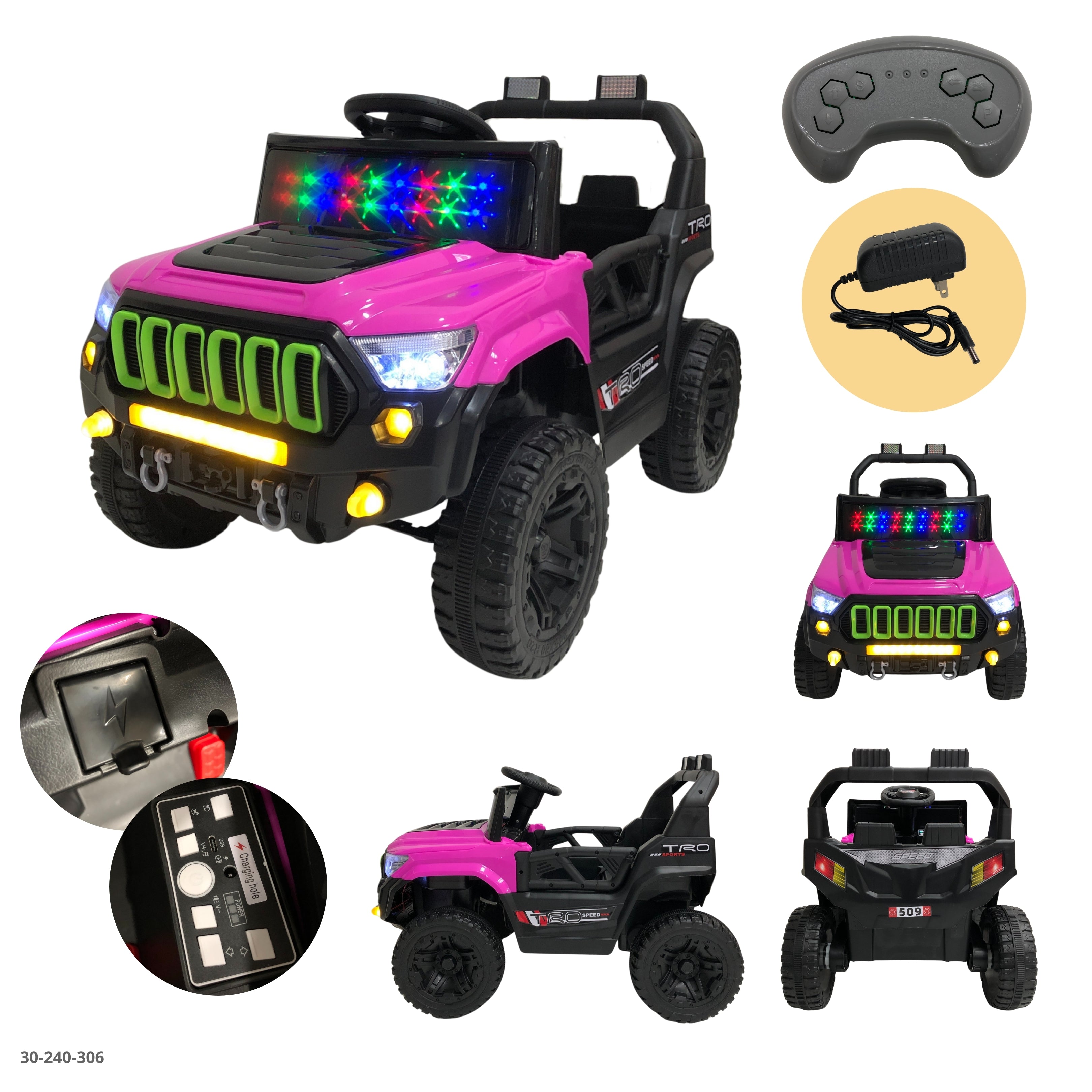 CARRO ROSADO  PARA NIÑOS