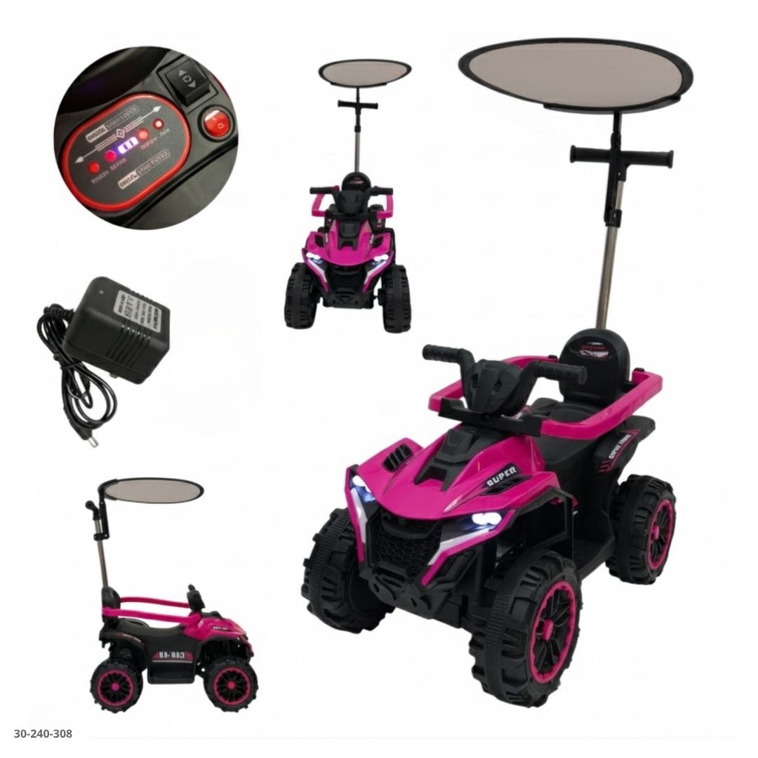 MOTO ROSADA C/TECHO P/NIÑOS