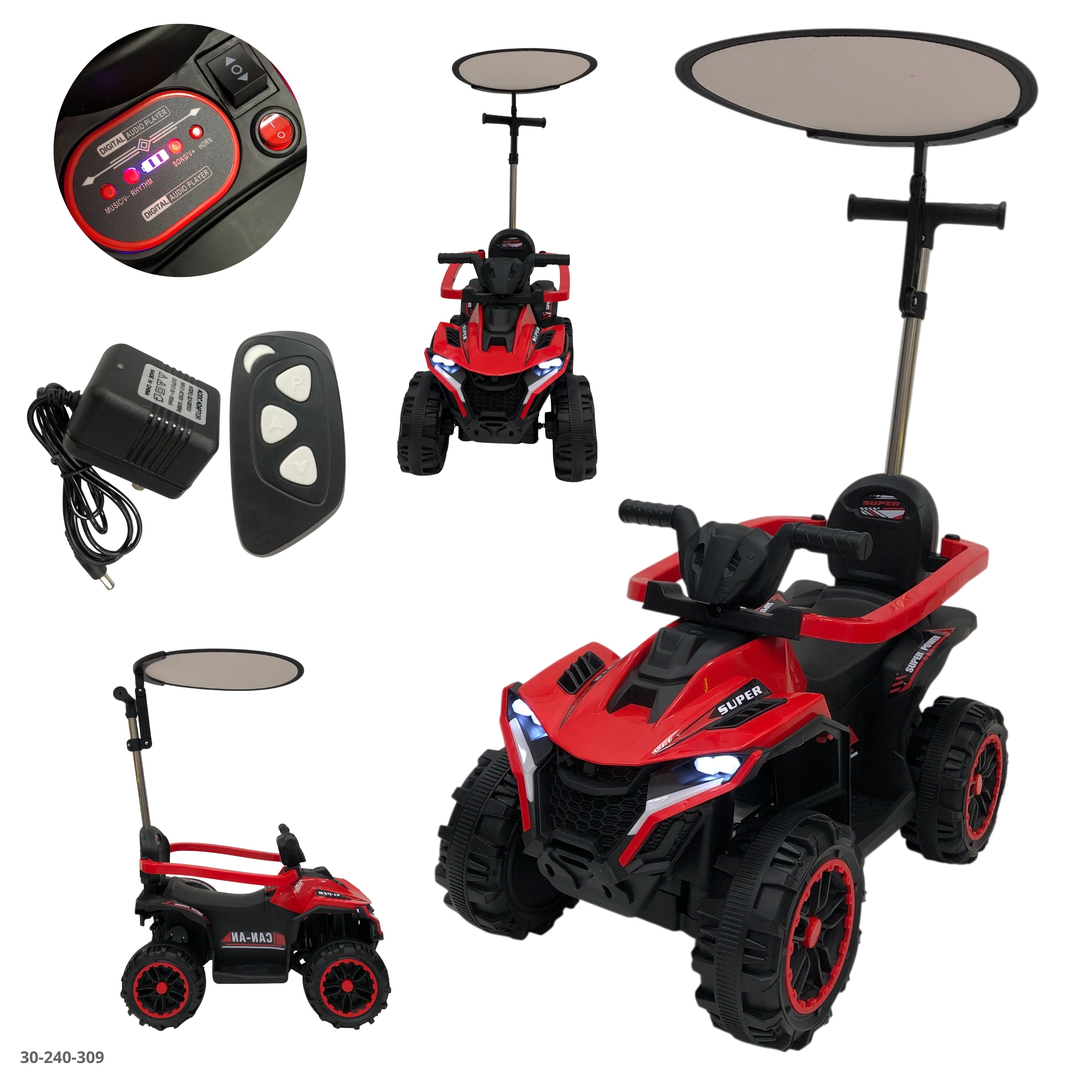 MOTO ROJA C/TECHO P/NIÑOS