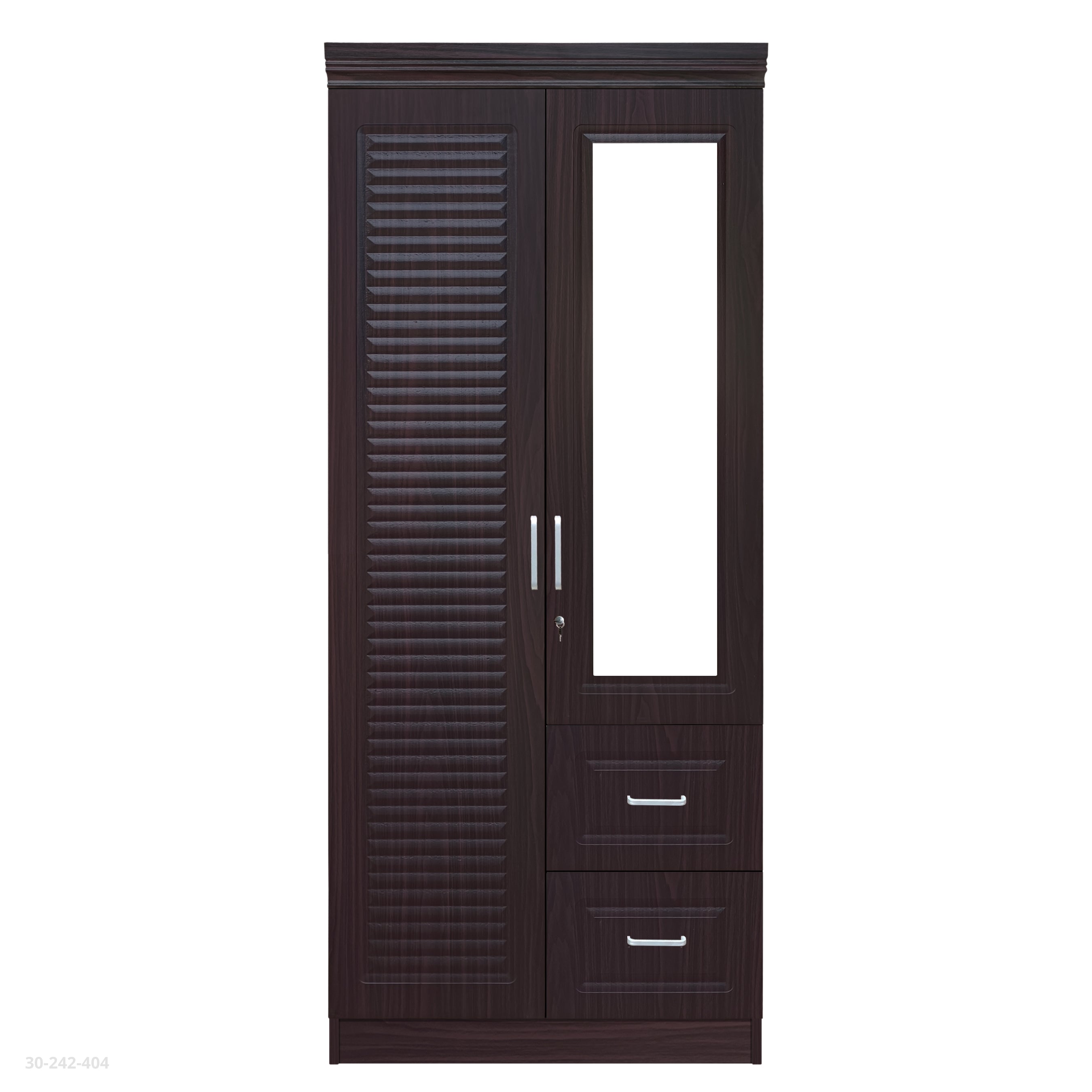 LARGE WENGUE RATTAN TEXTURE WARDROBE / 2-7188-XP
