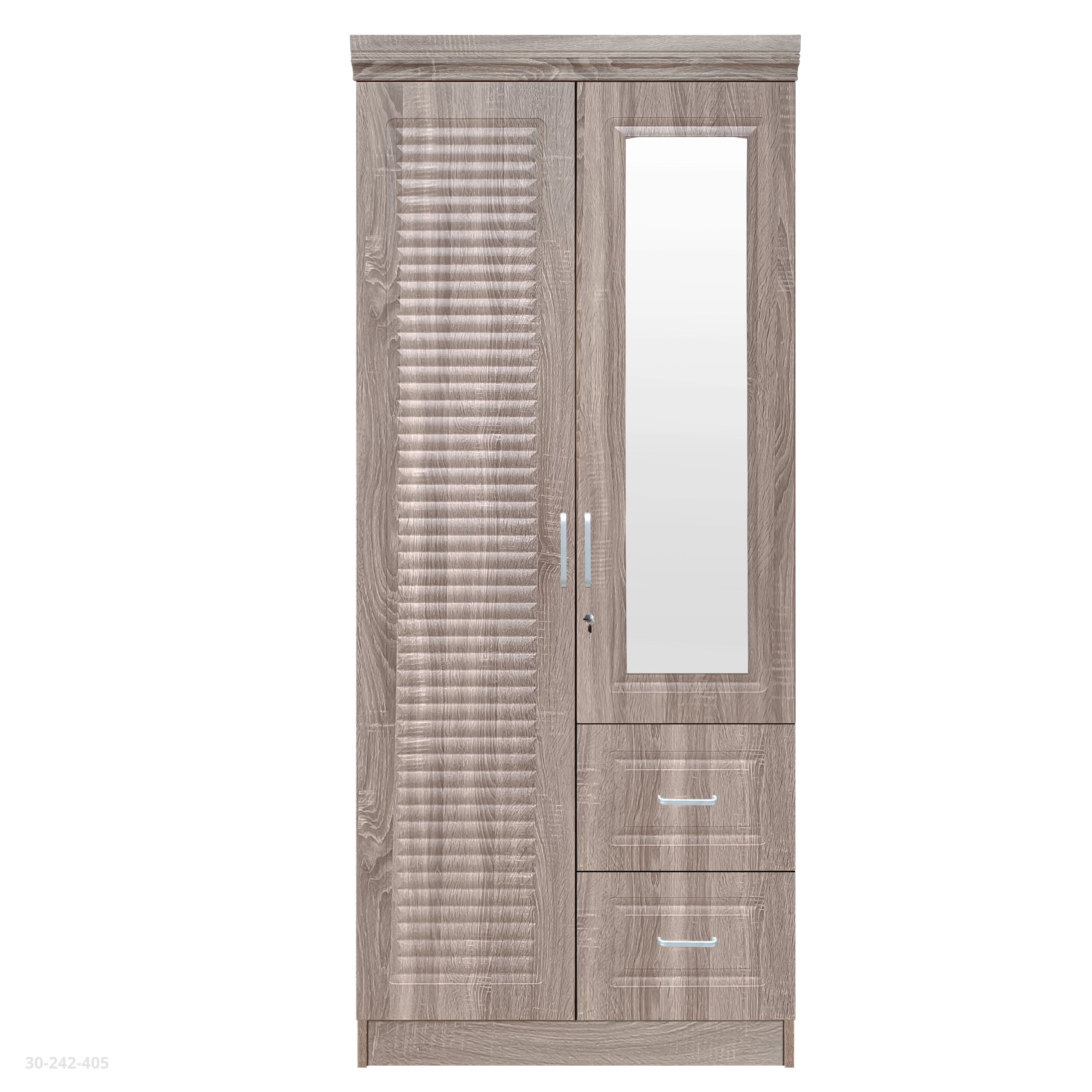 LARGE WENGUE RATTAN TEXTURE WARDROBE / 2-7188-XP