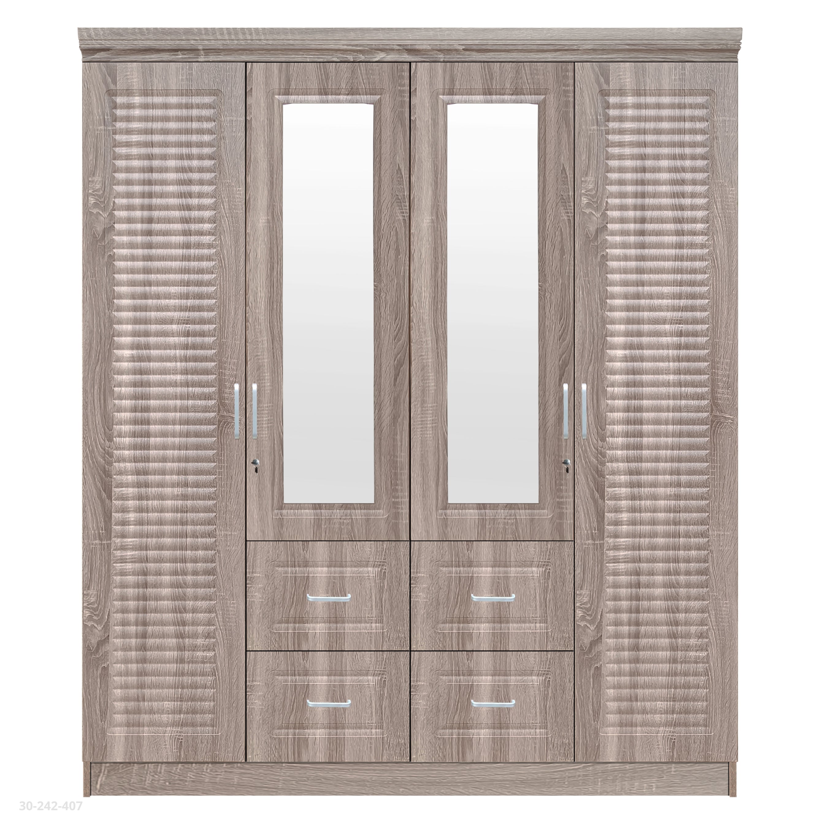 LARGE WENGUE RATTAN TEXTURE WARDROBE / 2-7188-XP