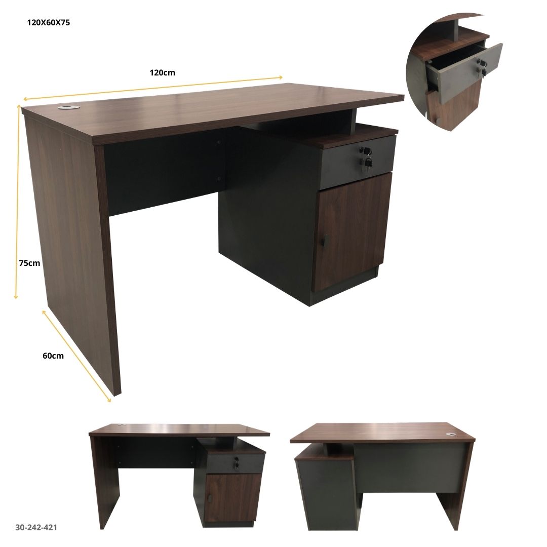 ESCRITORIO DE OFICINA CAFE 120X60X75