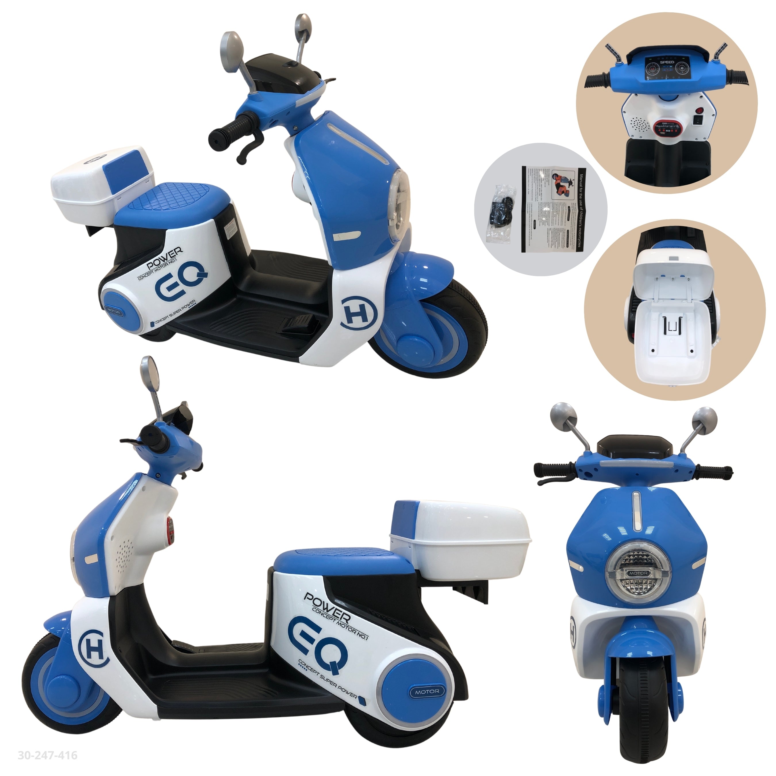 MOTO CELESTE/BLANCO