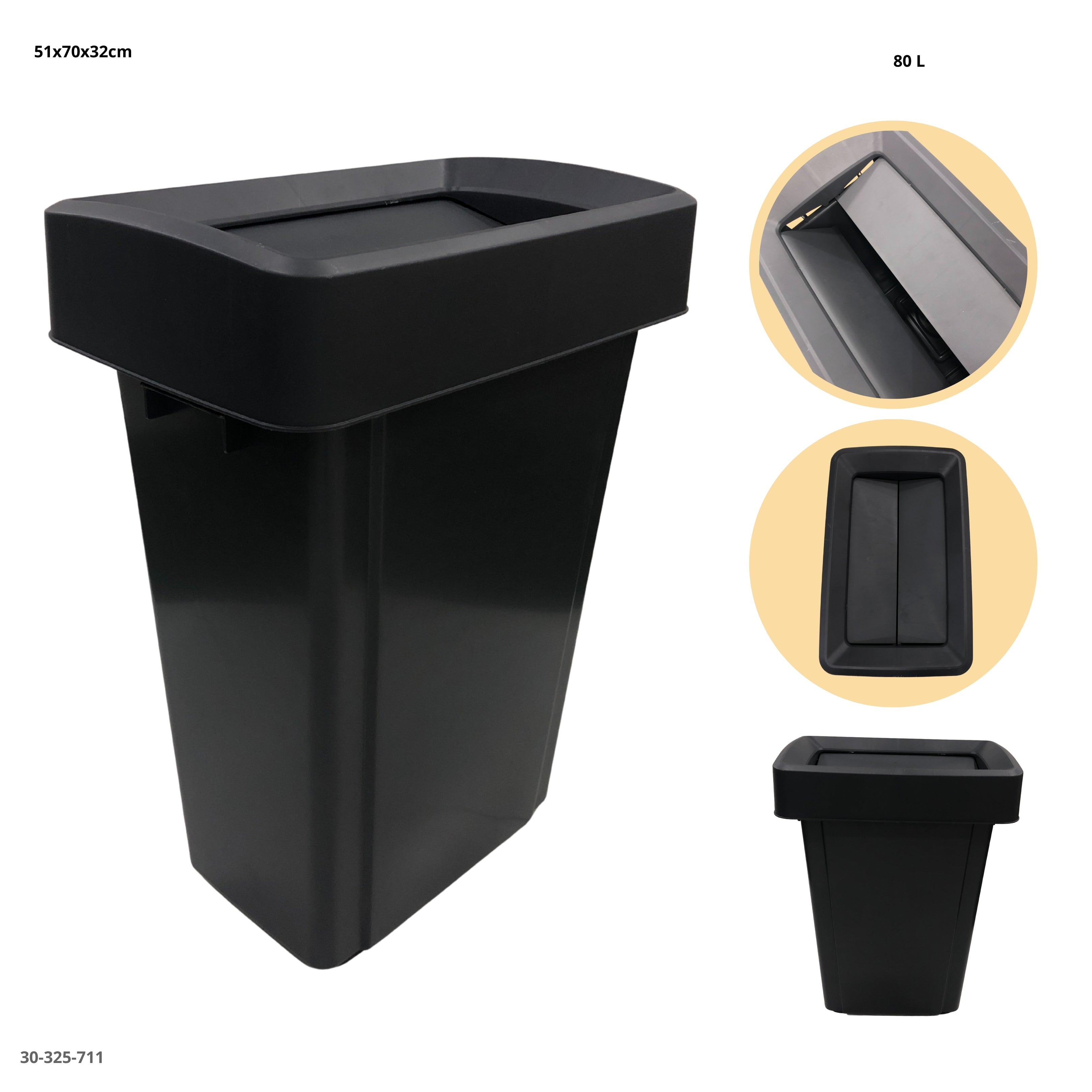 BASURERO GRIS 80L