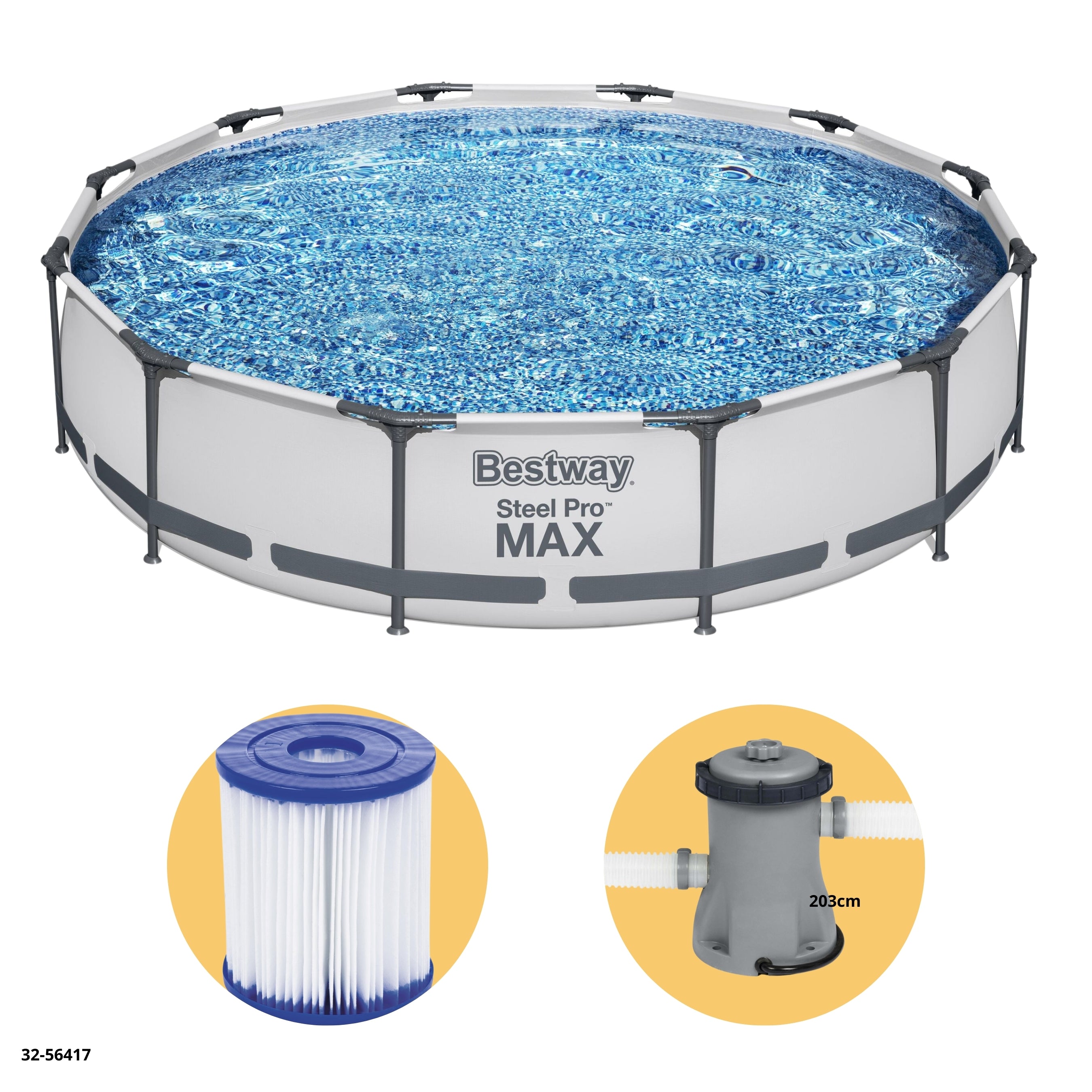 PISCINA+FILTRO REDONDA STEEL PRO MAX 366*76CM