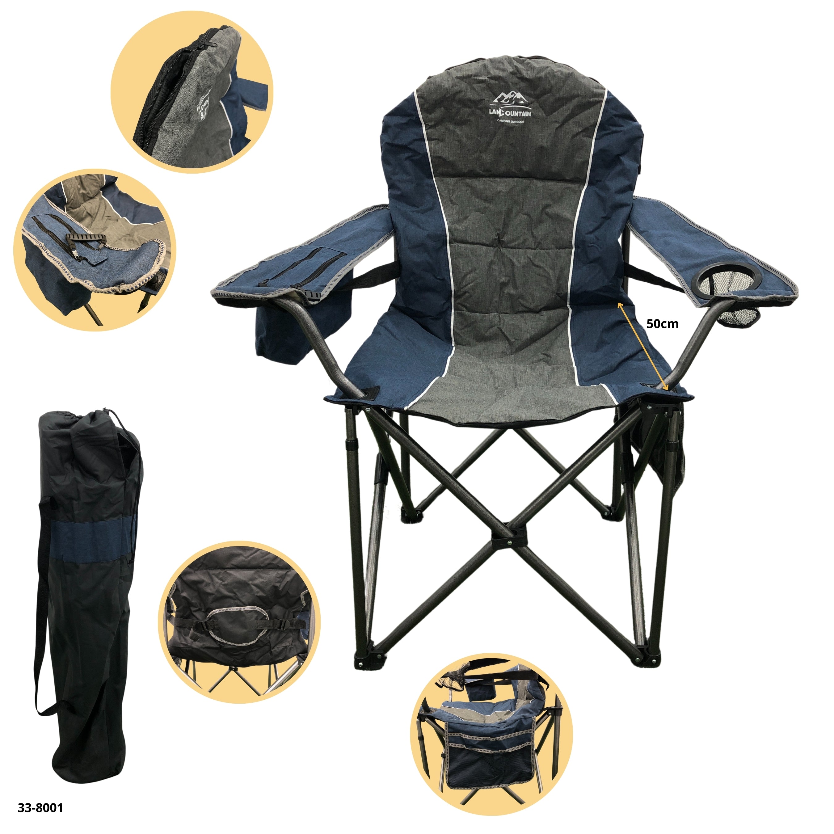 SILLA CAMPING AZUL/GRIS DE LUJO