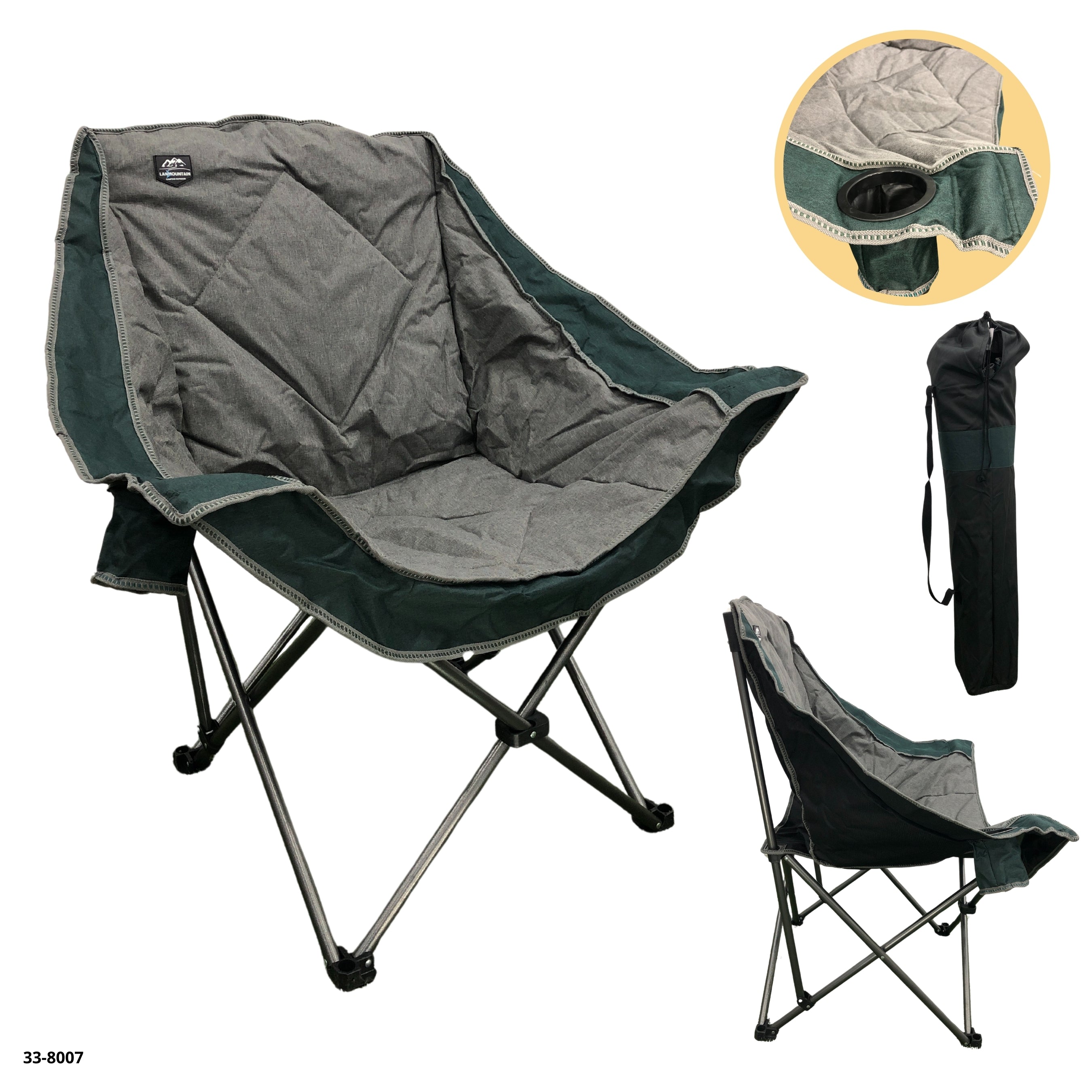 SILLA CAMPING GRIS/VERDE