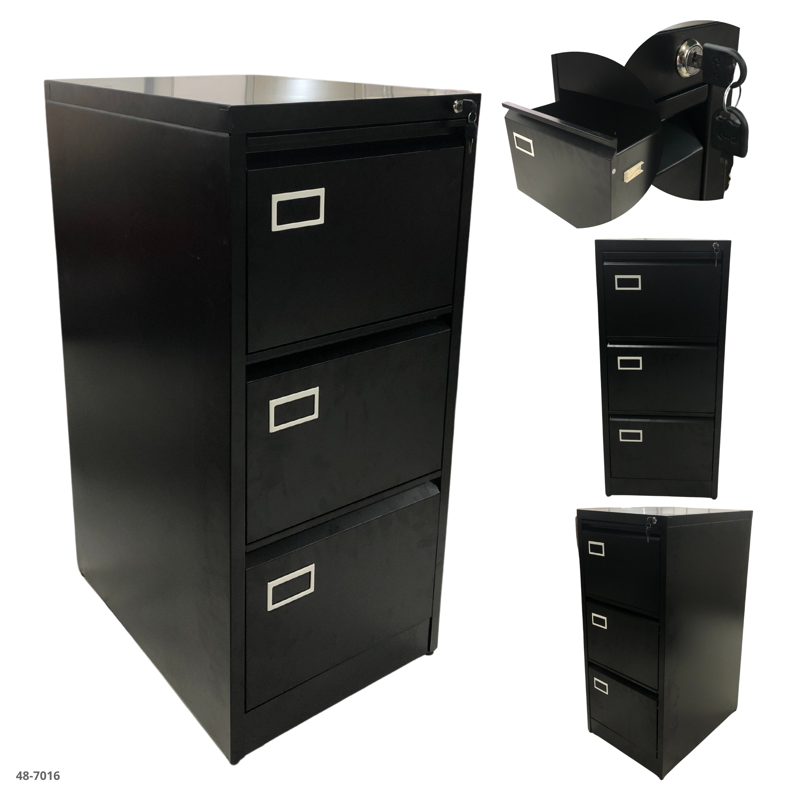 METAL FILE FILE WITH 4 BLACK DRAWERS / 11-2197