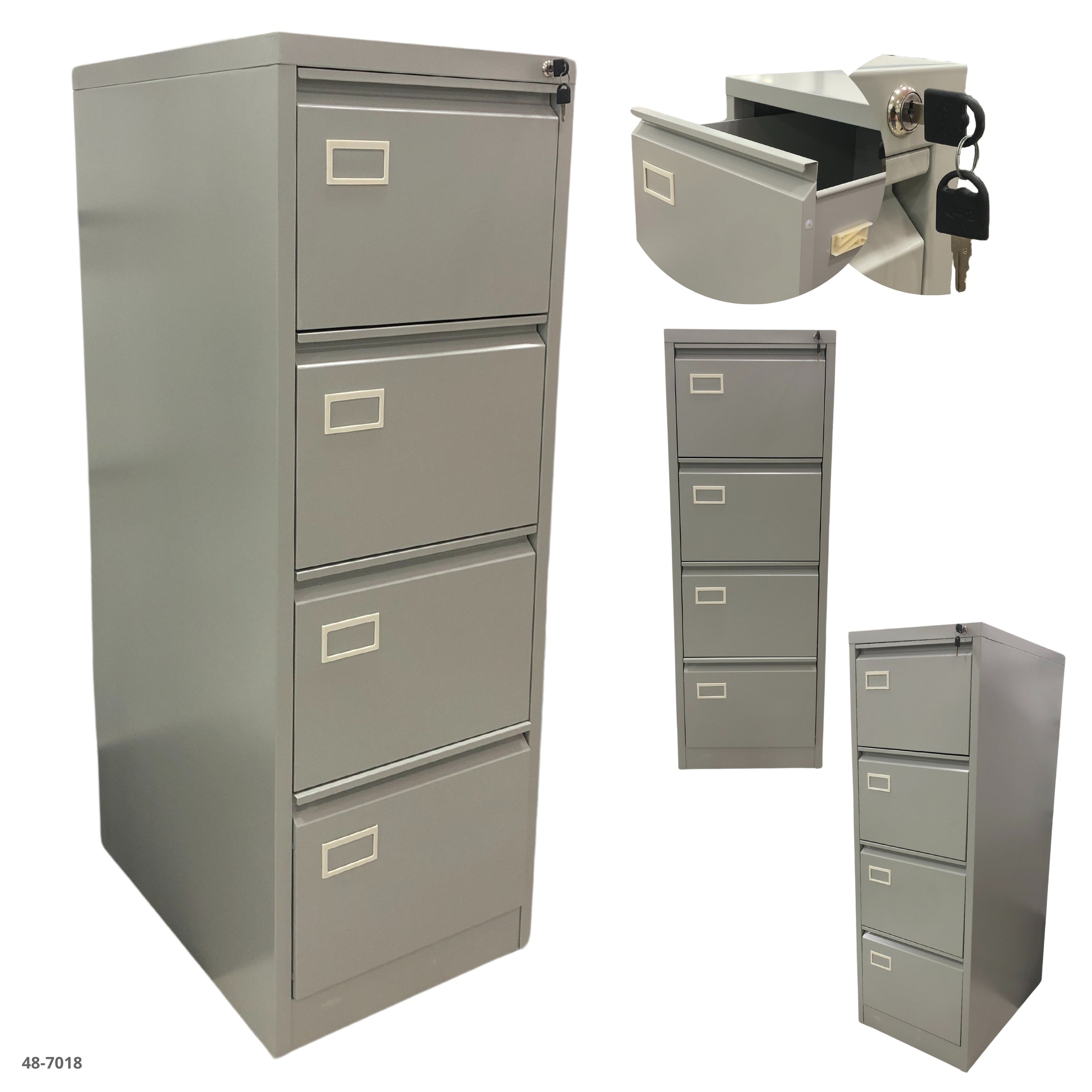 METAL FILE FILE WITH 4 BLACK DRAWERS / 11-2197