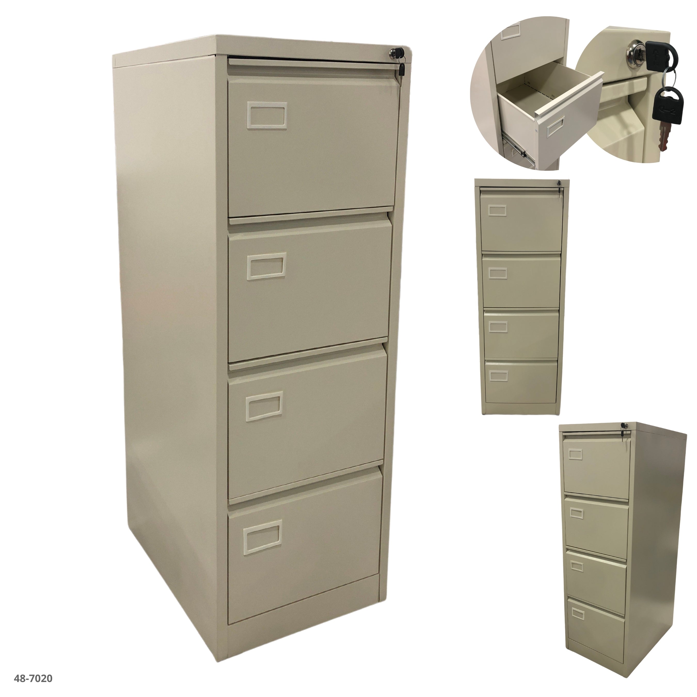 METAL FILE FILE WITH 4 BLACK DRAWERS / 11-2197