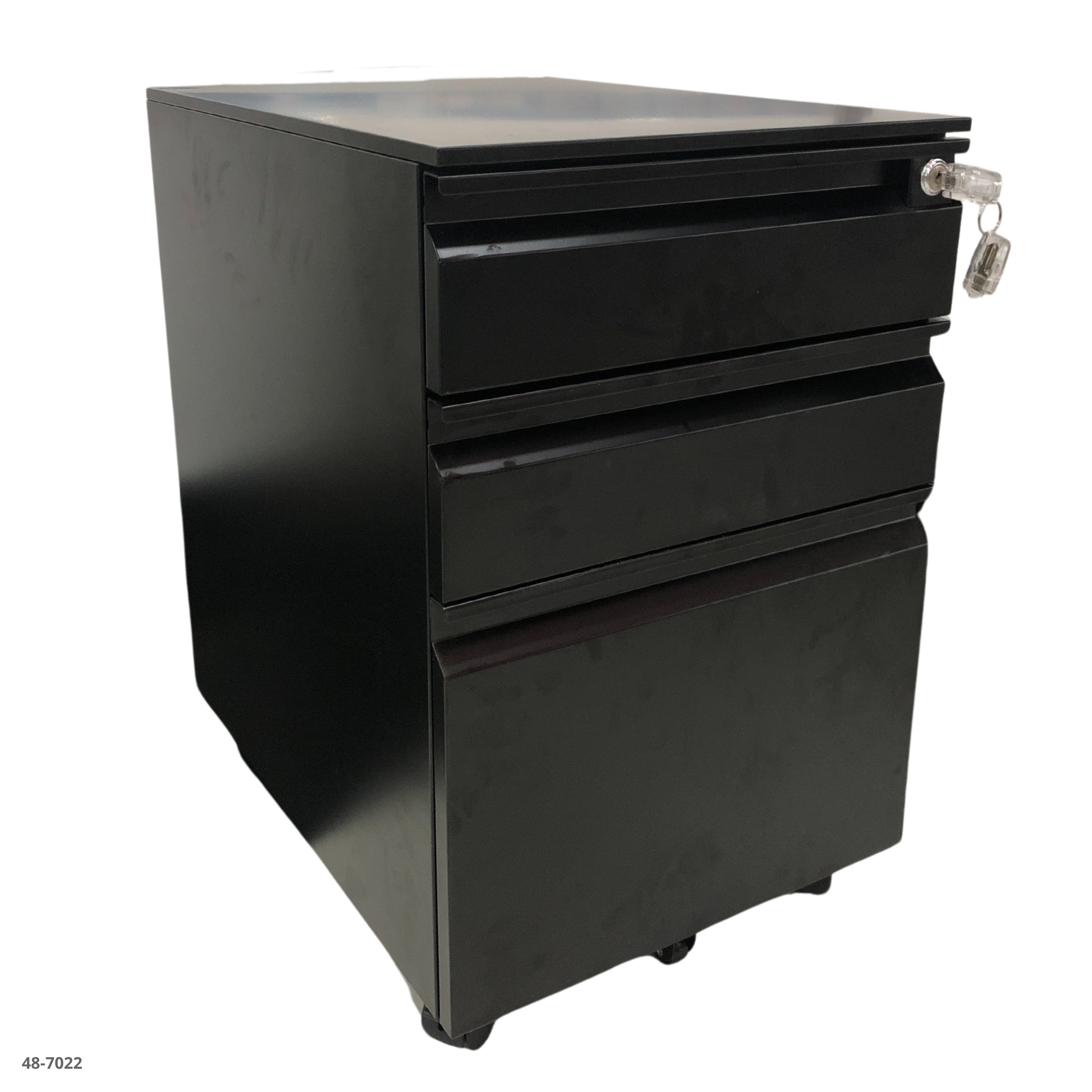 ARCHIVADOR METALICO NEGRO 3 GAVETAS  PEQUEÑO CON RUEDAS