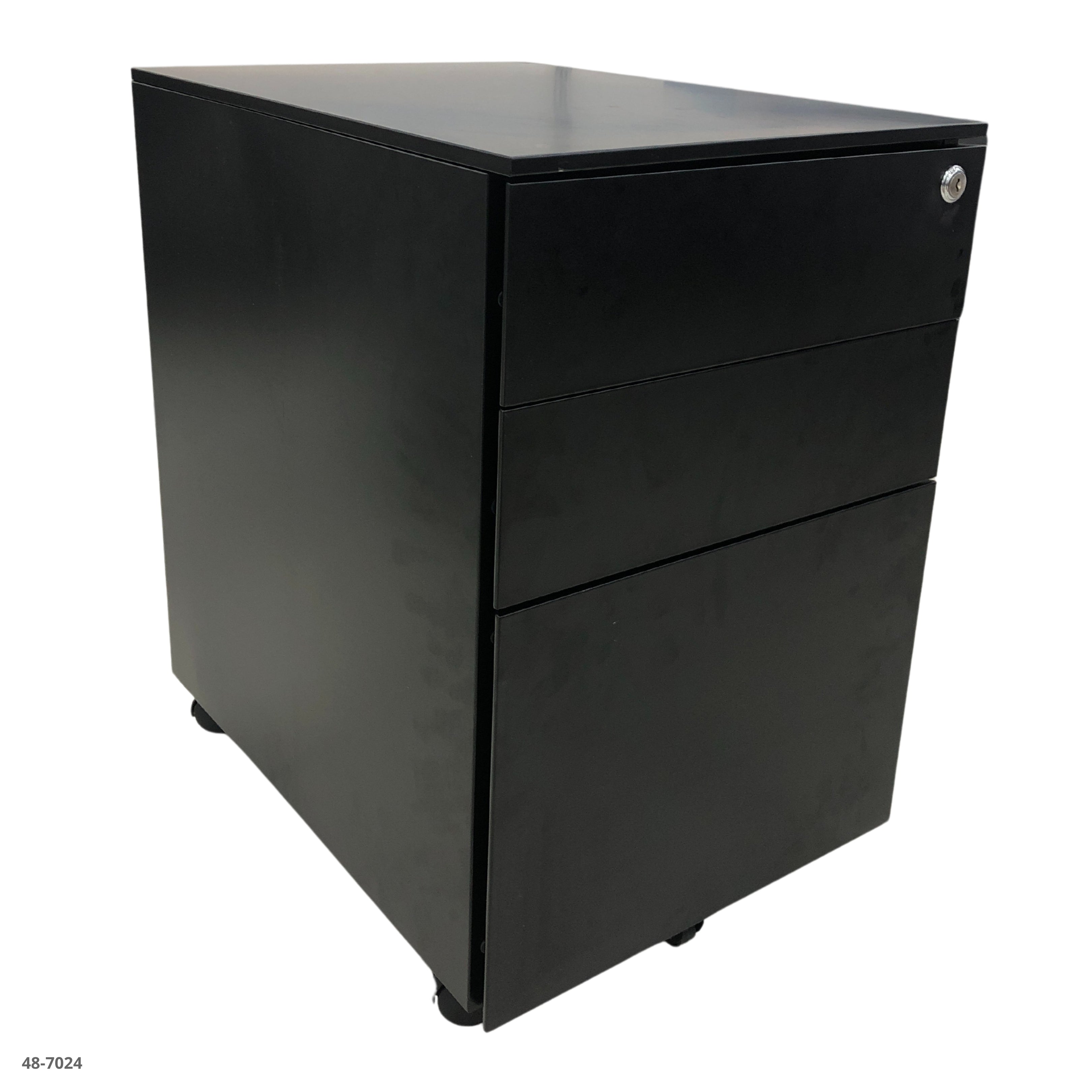 ARCHIVADOR METALICO NEGRO 3 GAVETAS  PEQUEÑO CON RUEDAS
