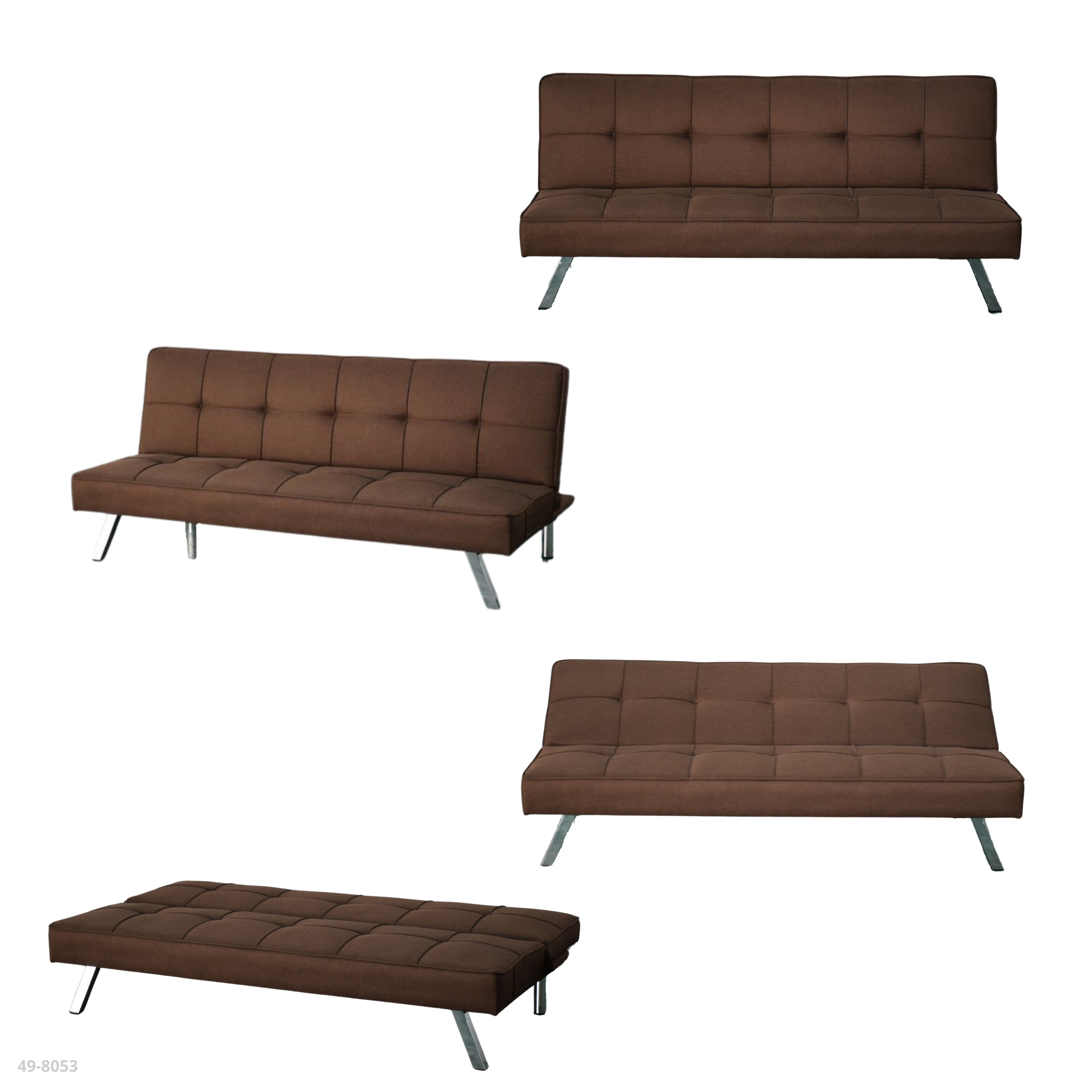 SOFA CAMA CHOCOLATE/PATAS DE METAL