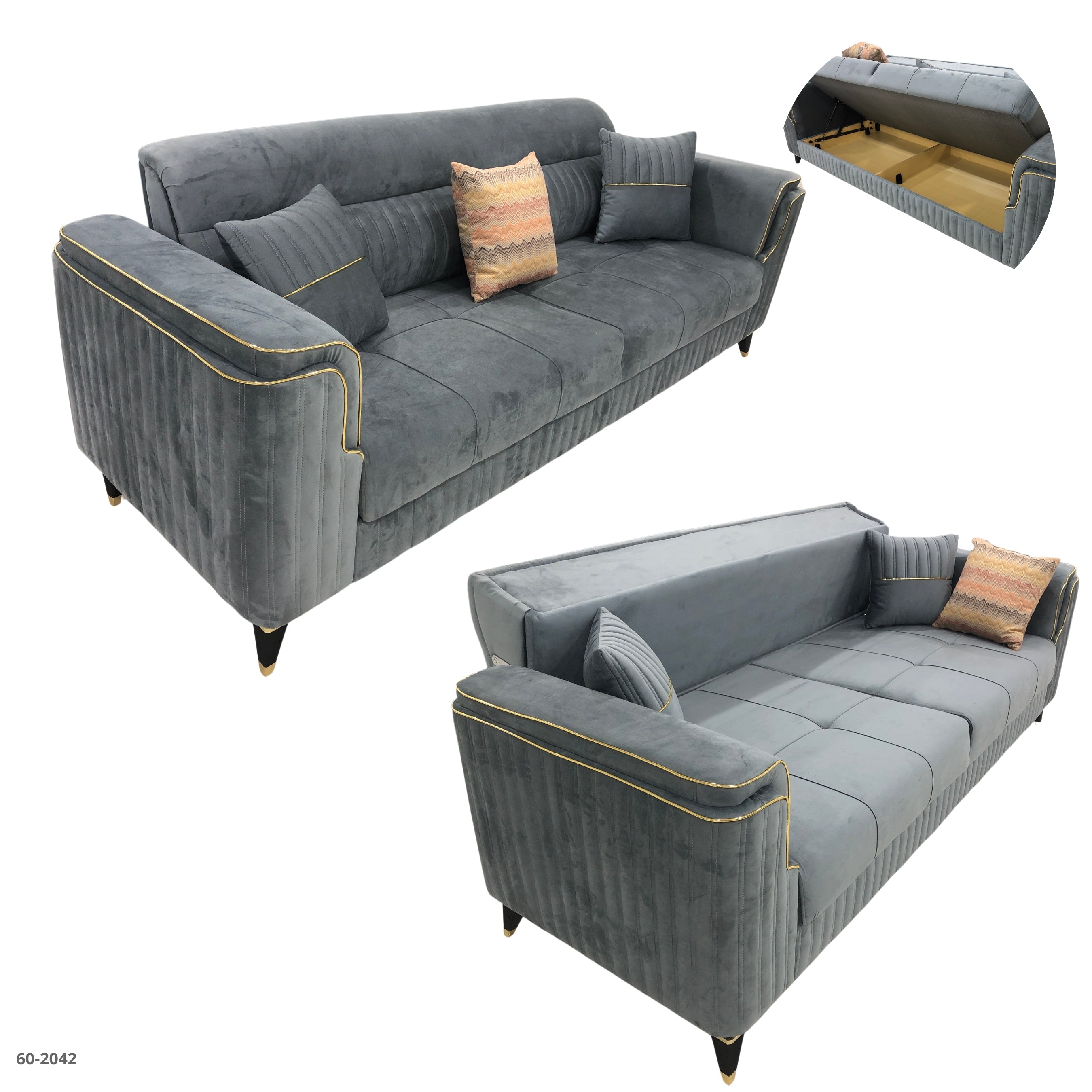 SOFA BED ORLANDO GRAY / 60-2042