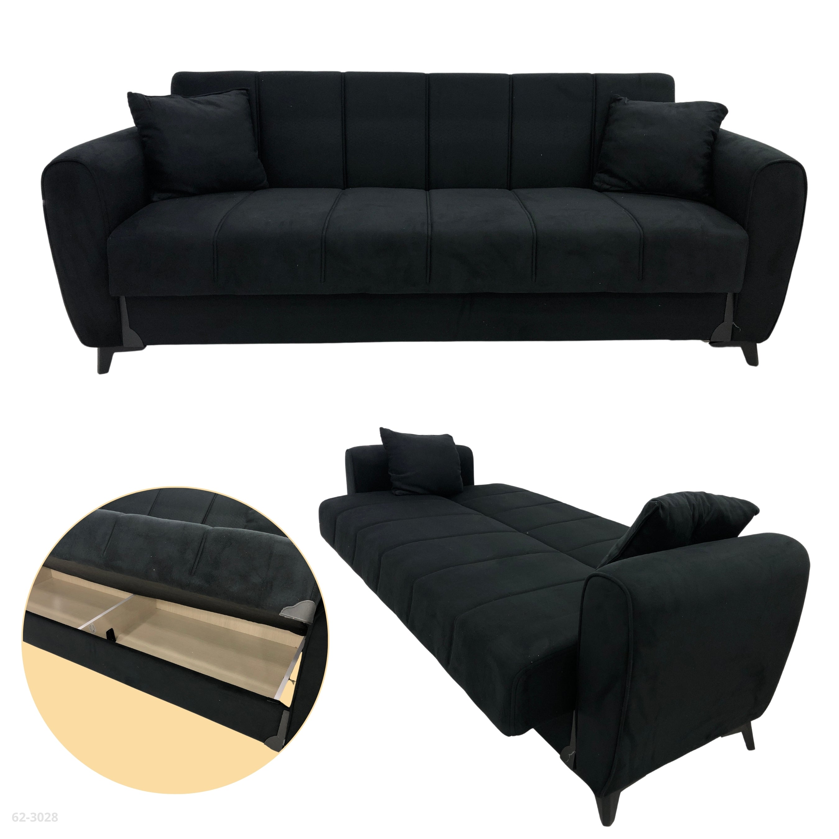 SOFA CAMA NEGRO 210cm*103cm