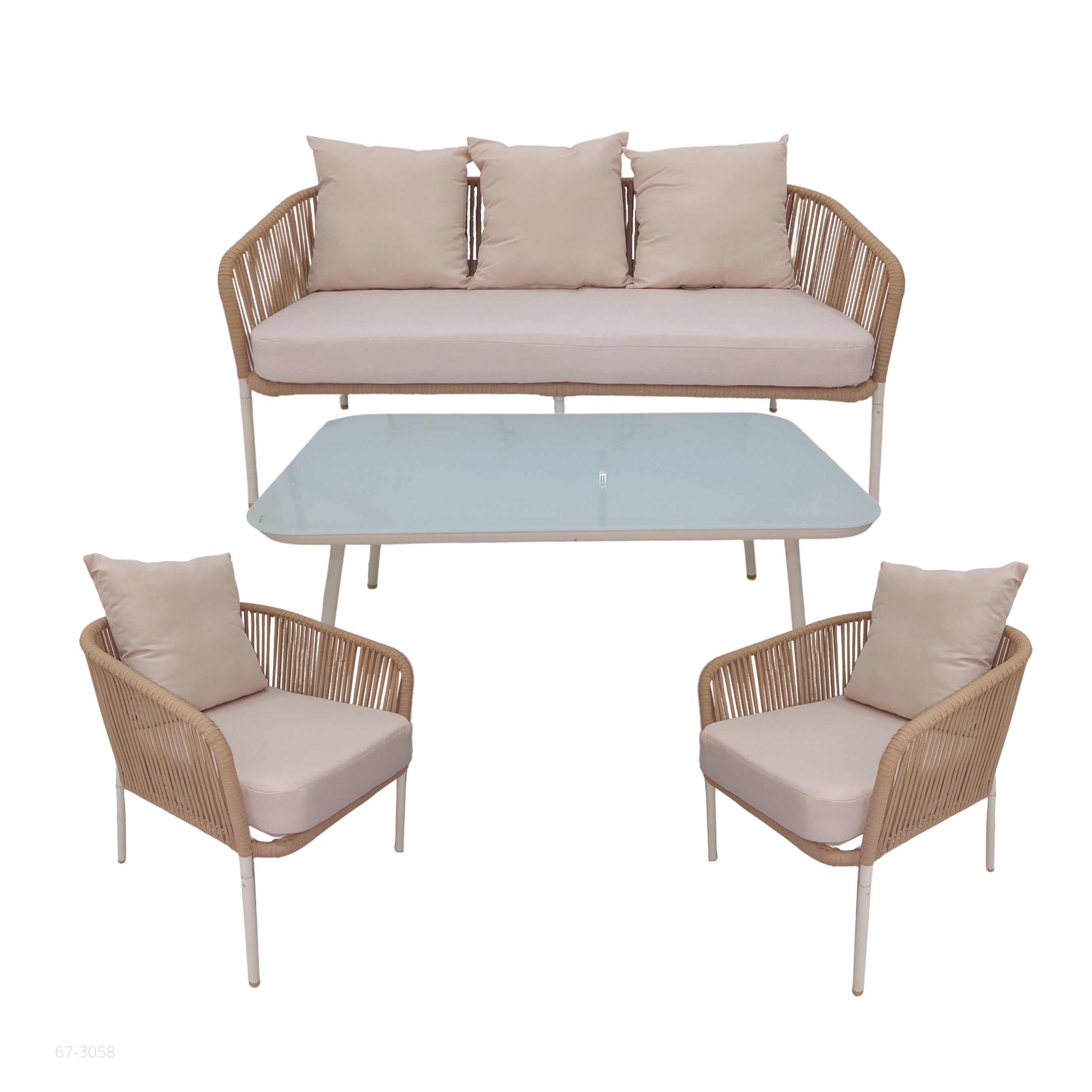 SOFA SET 4 PIECES RATTAN / 67-3073