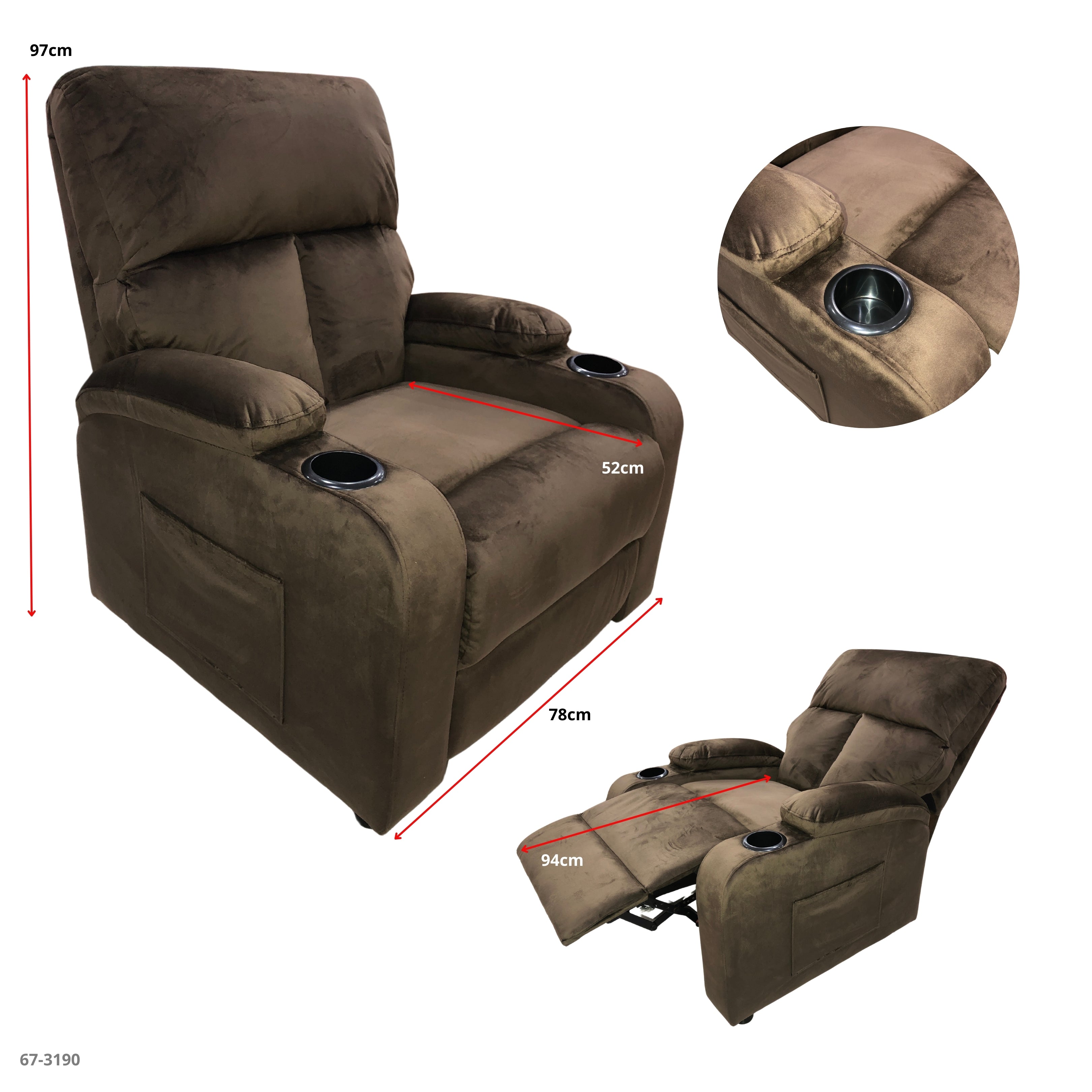 SOFA RECLINABLE CHOCOLATE