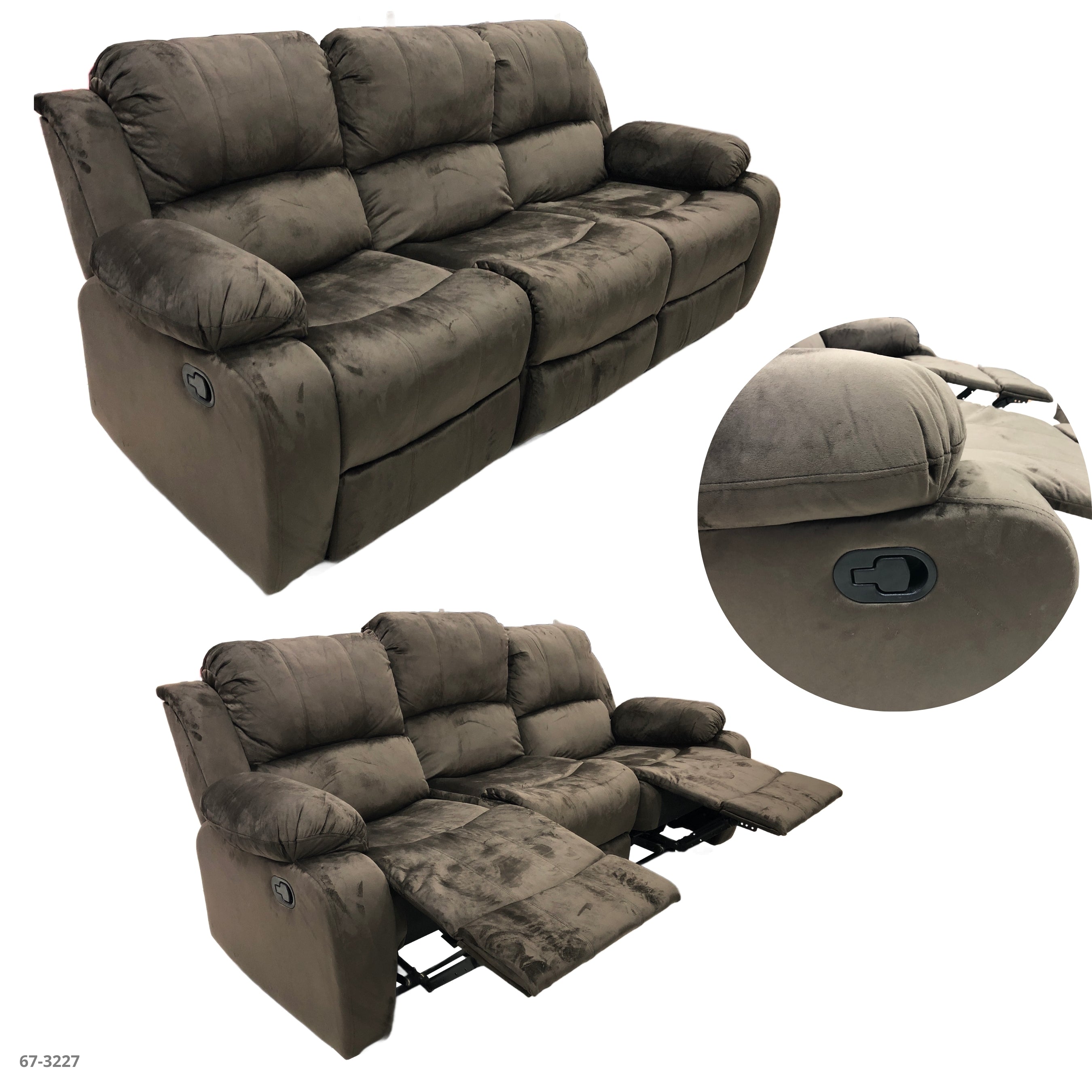 SOFA 3 PUESTO RECLINABLE CHOCOLATE