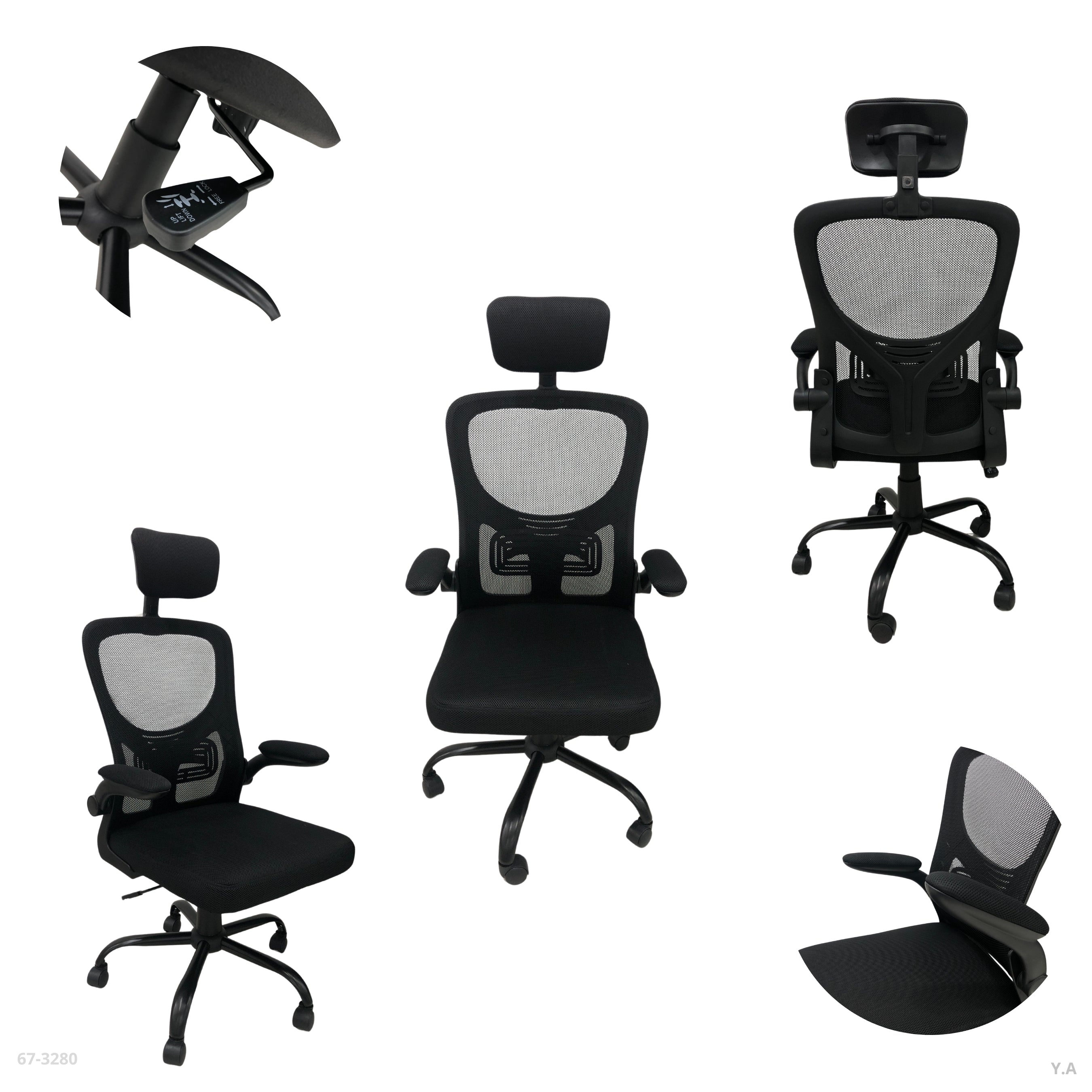 SILLA DE OFICINA/BASE NEGRA METALICA