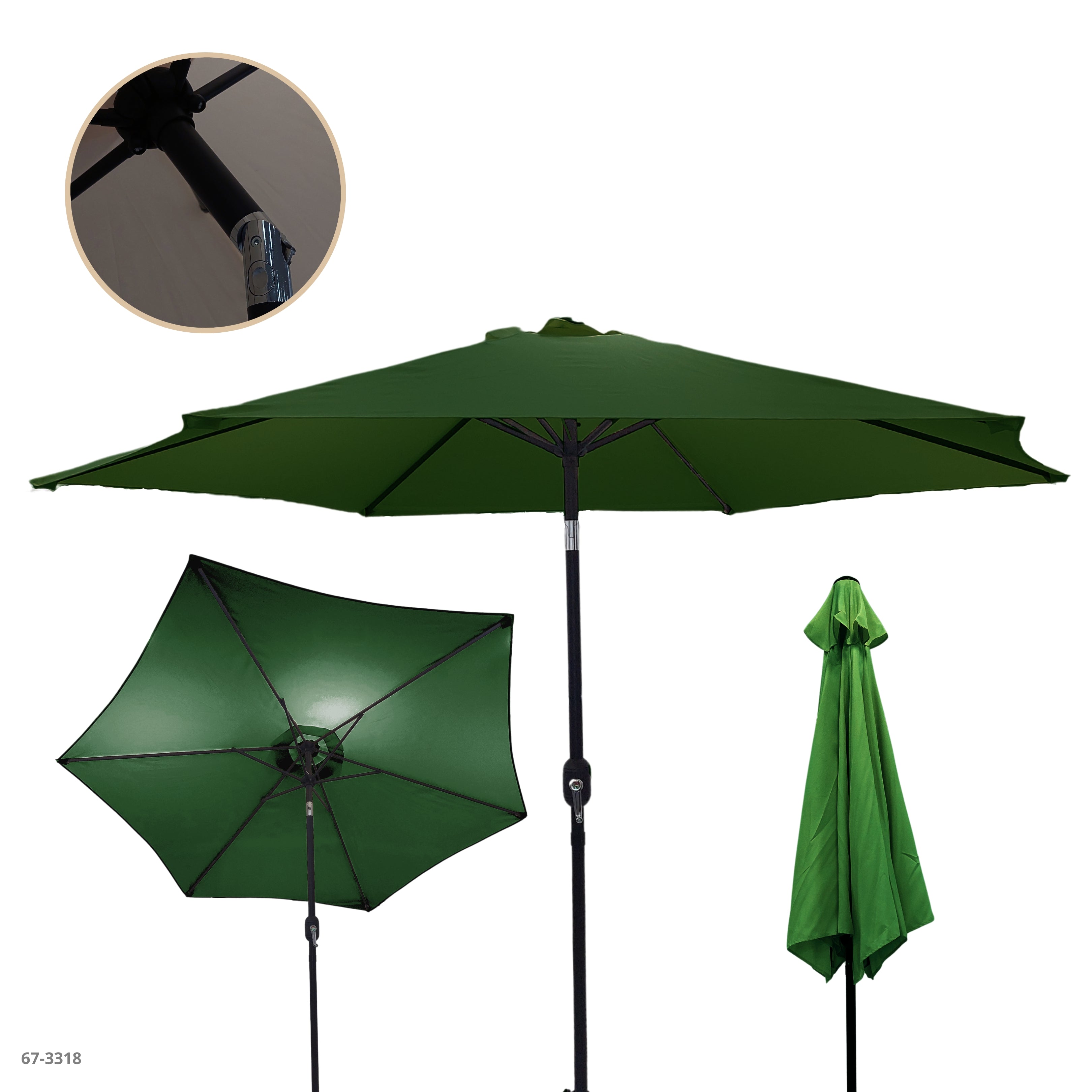 SOMBRILLA DE PLAYA 3M X 2.2M VERDE