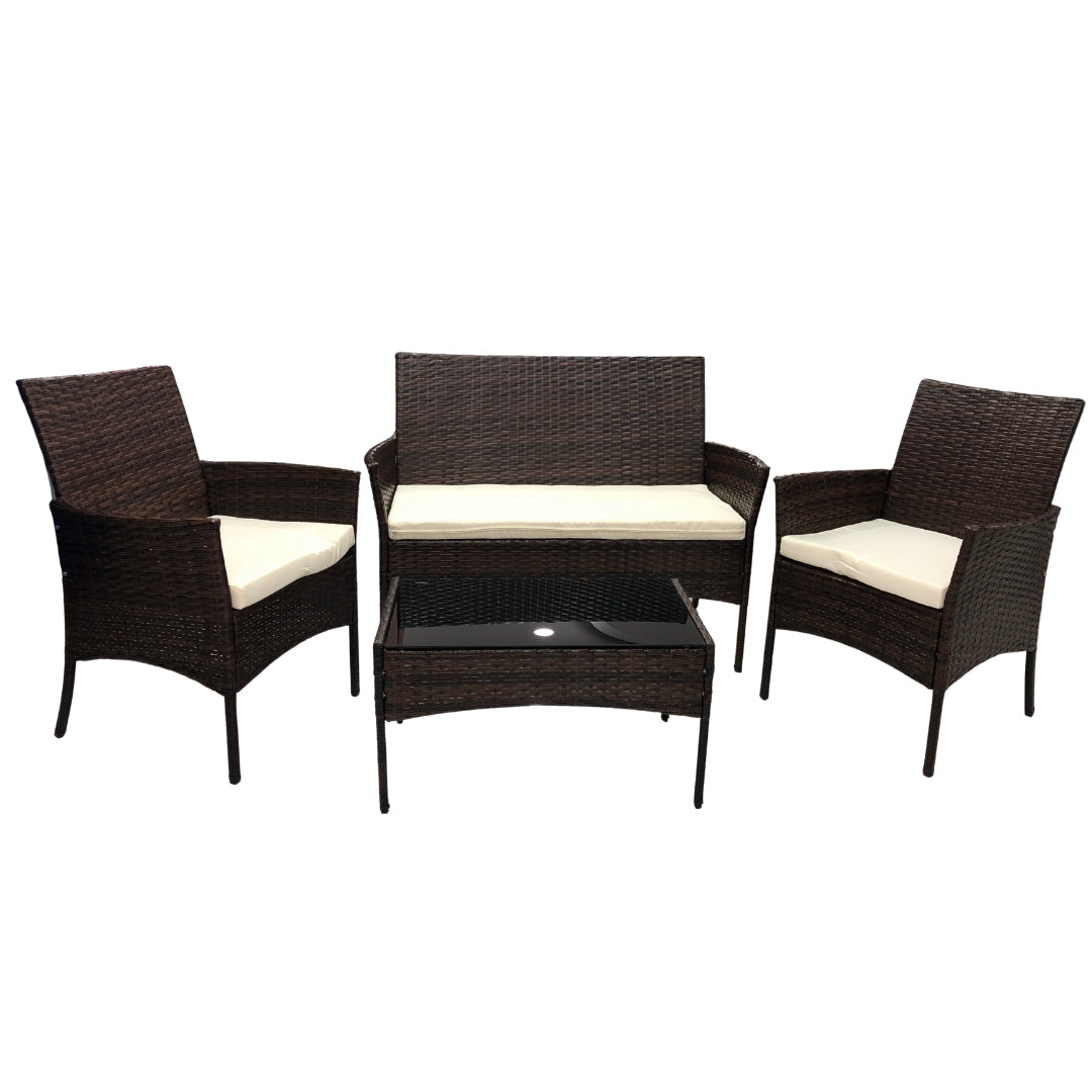 JUEGO DE 4 PIEZAS COLOR  CHOCOLATE