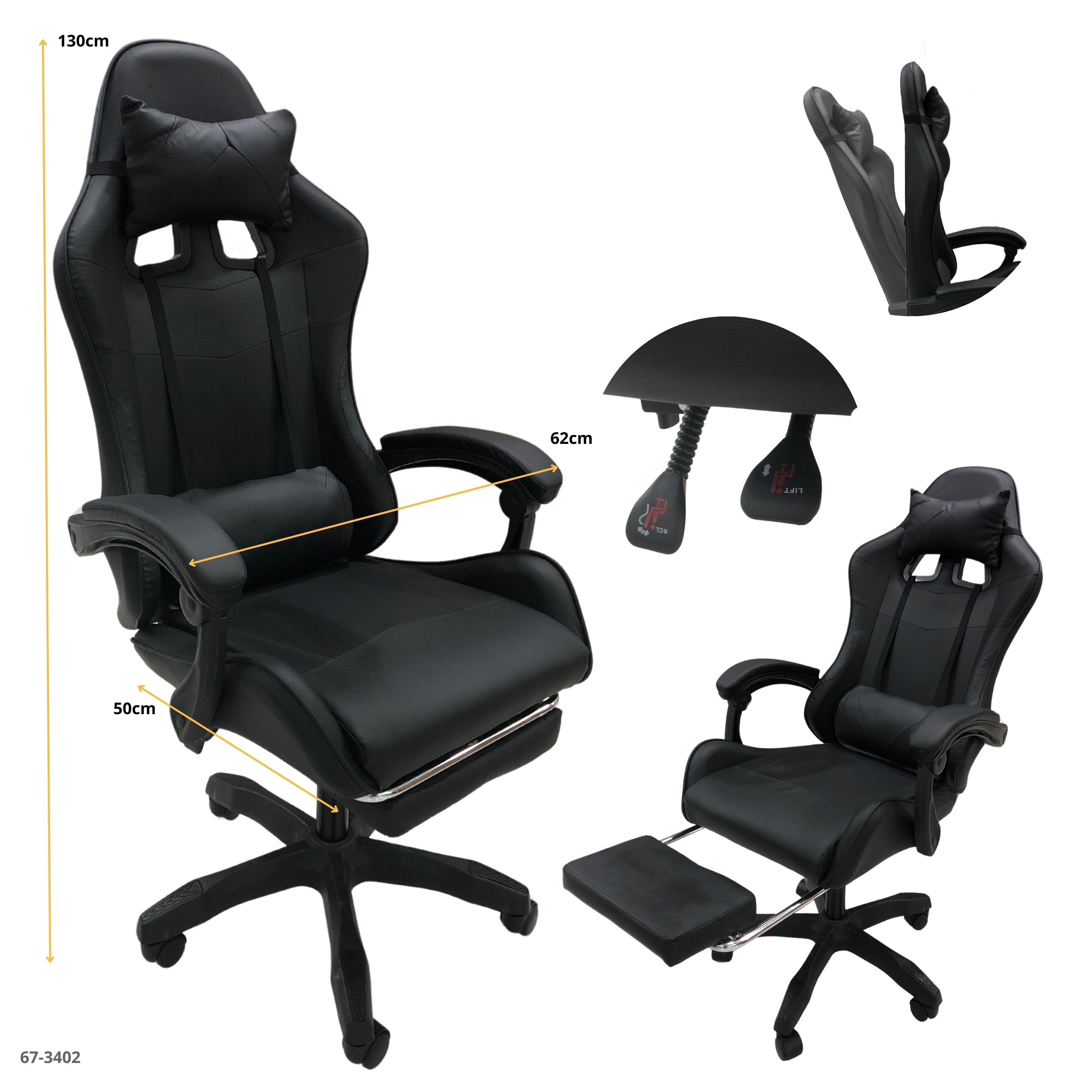 BLACK OFFICE CHAIR 62*50*170H-CM / 30-224-31