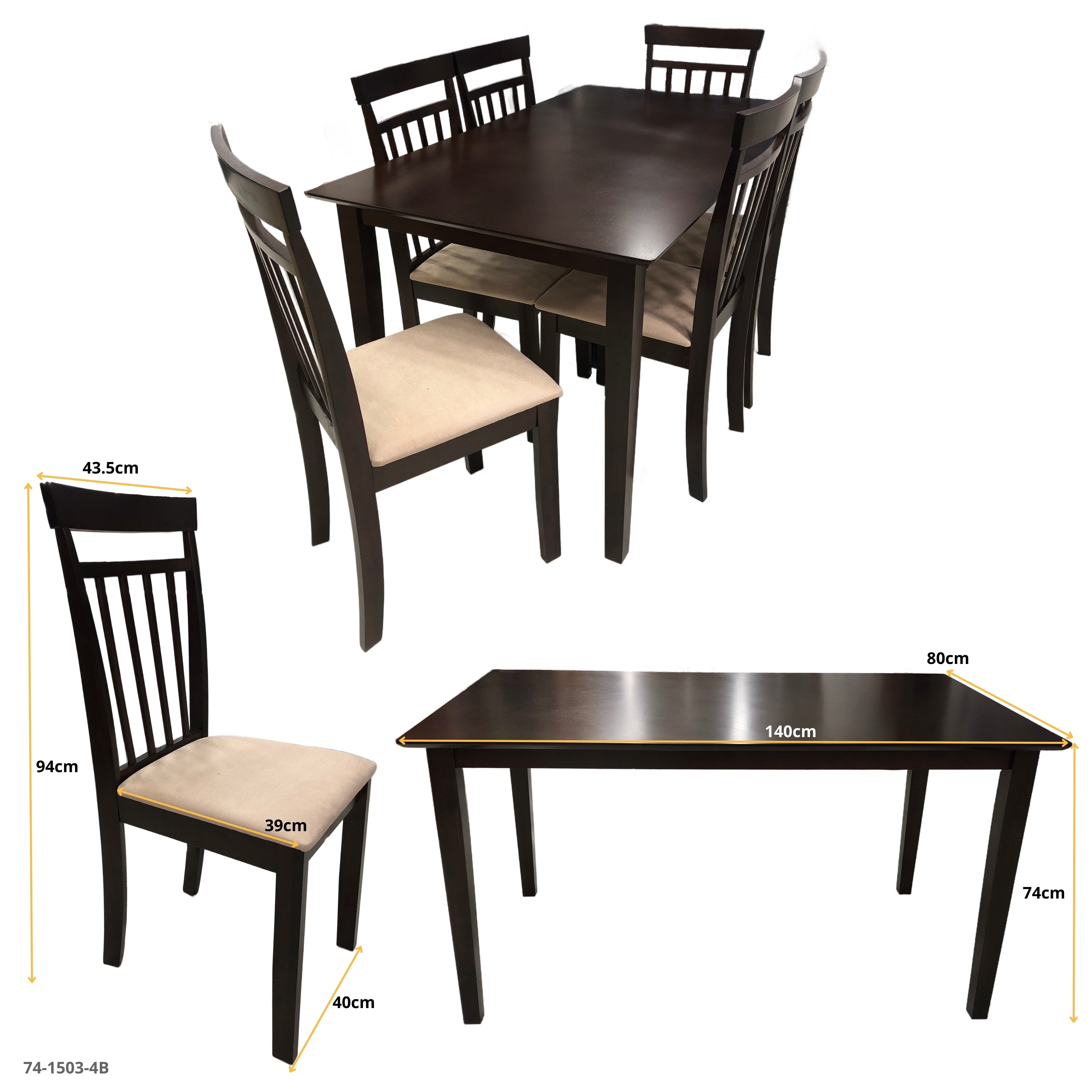 PLASTIC 5-SEAT TERRACE SET SATANA / 8-0138