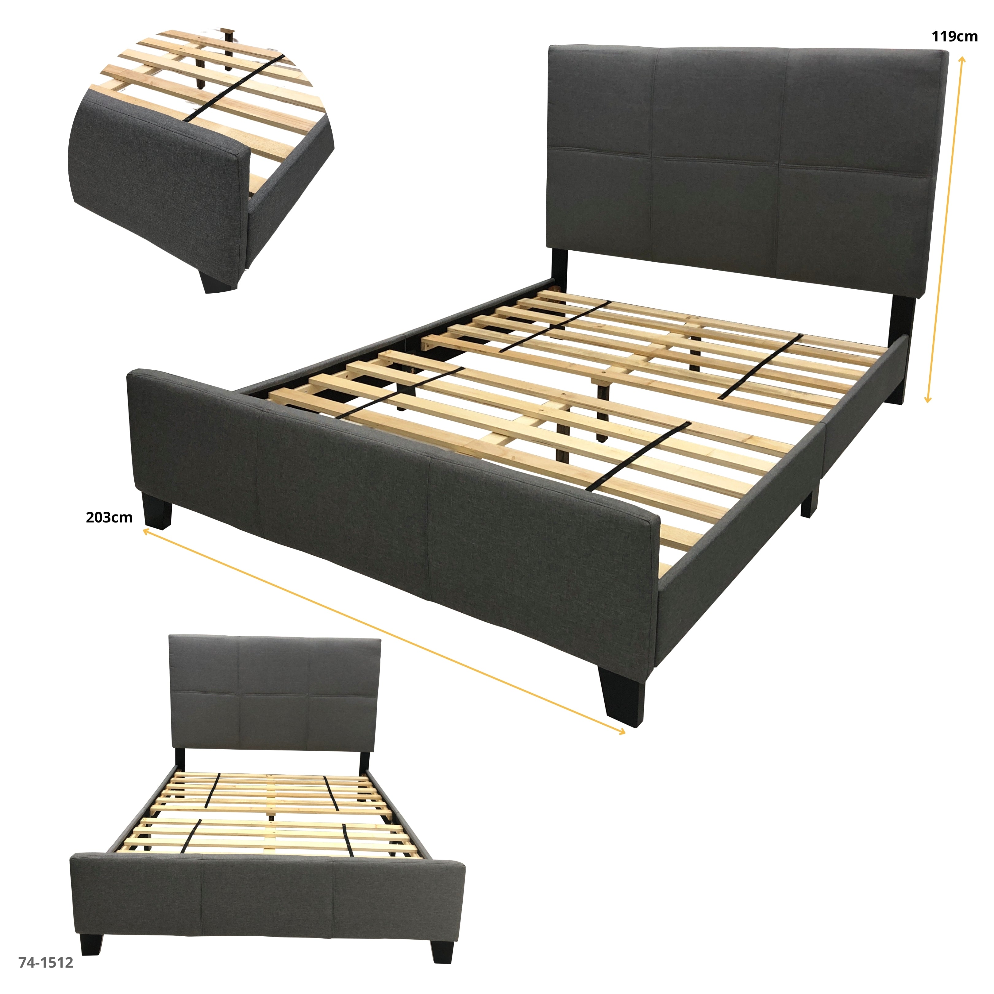 CAMA CAROLINE KING GRIS