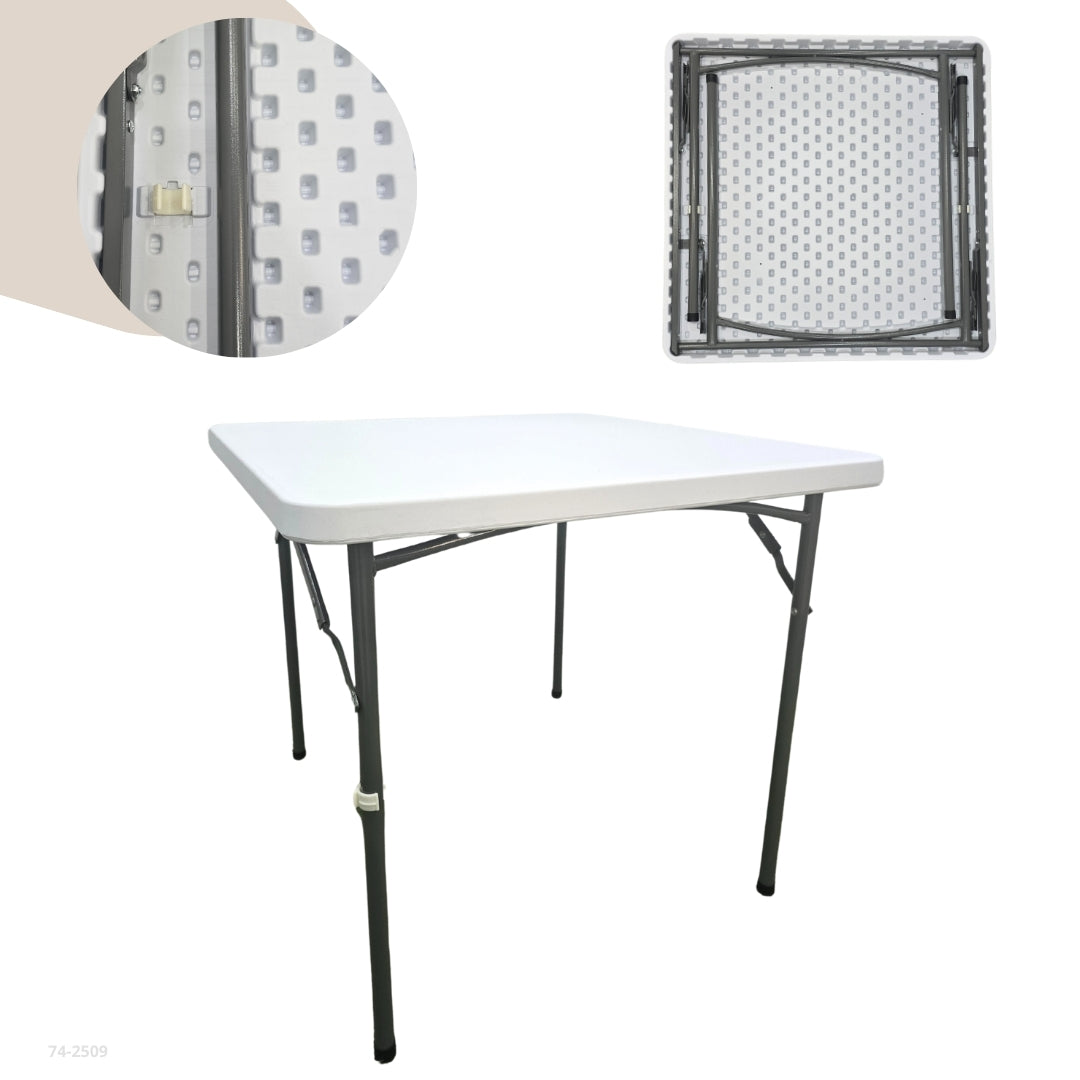 MESA PLASTICA CUADRADA BLANCA ESP 4.5CM 86X74X86 cm