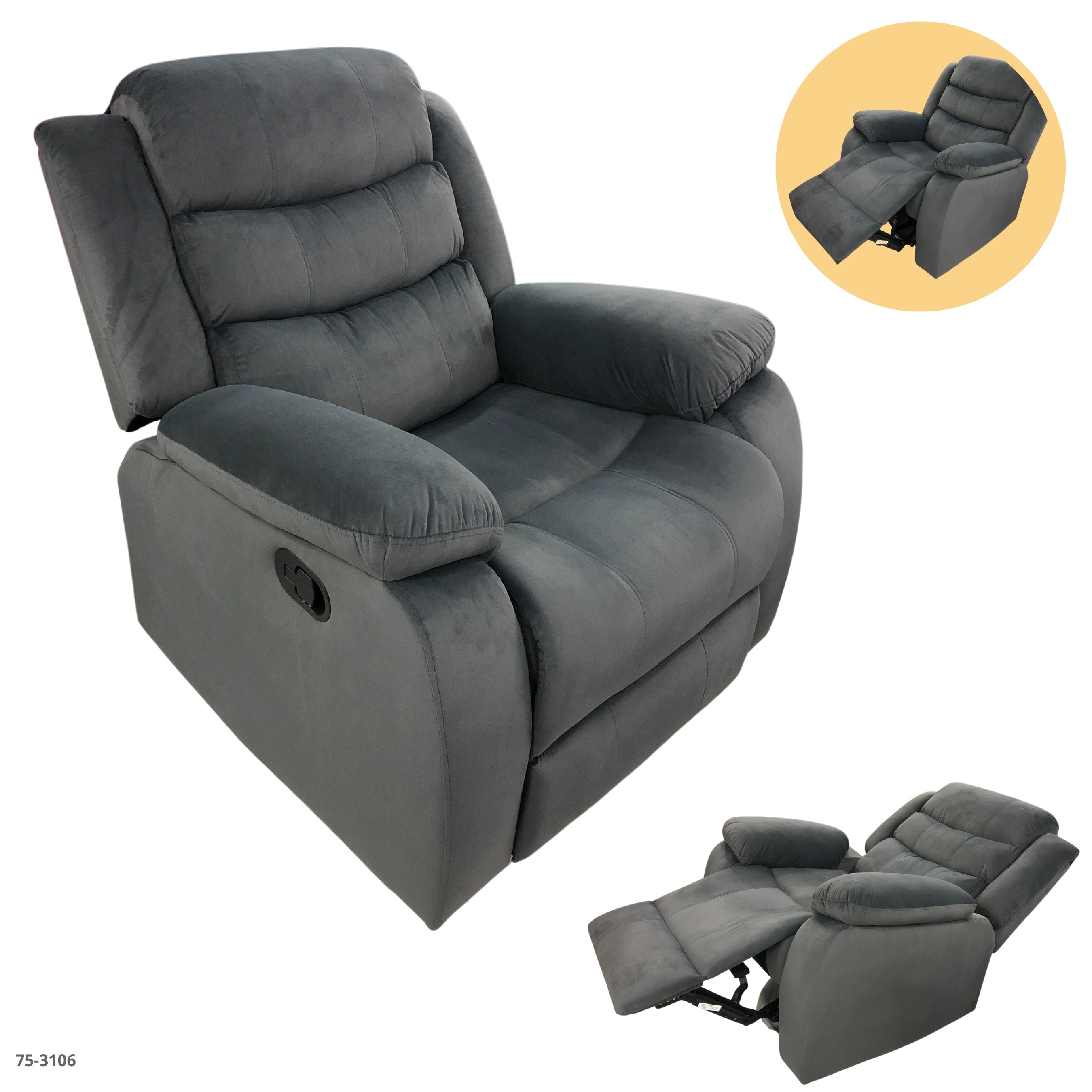 SOFA GRIS RECLINABLE GIRATORIO