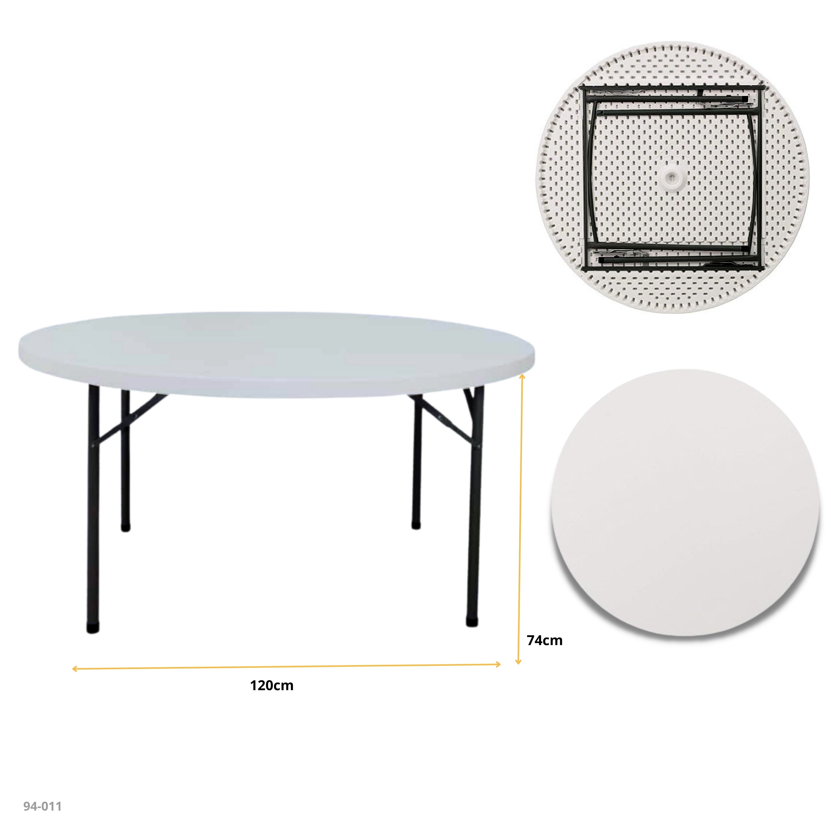 MESA REDONDA 120CM BLANCO 120X74CM ZY-120L