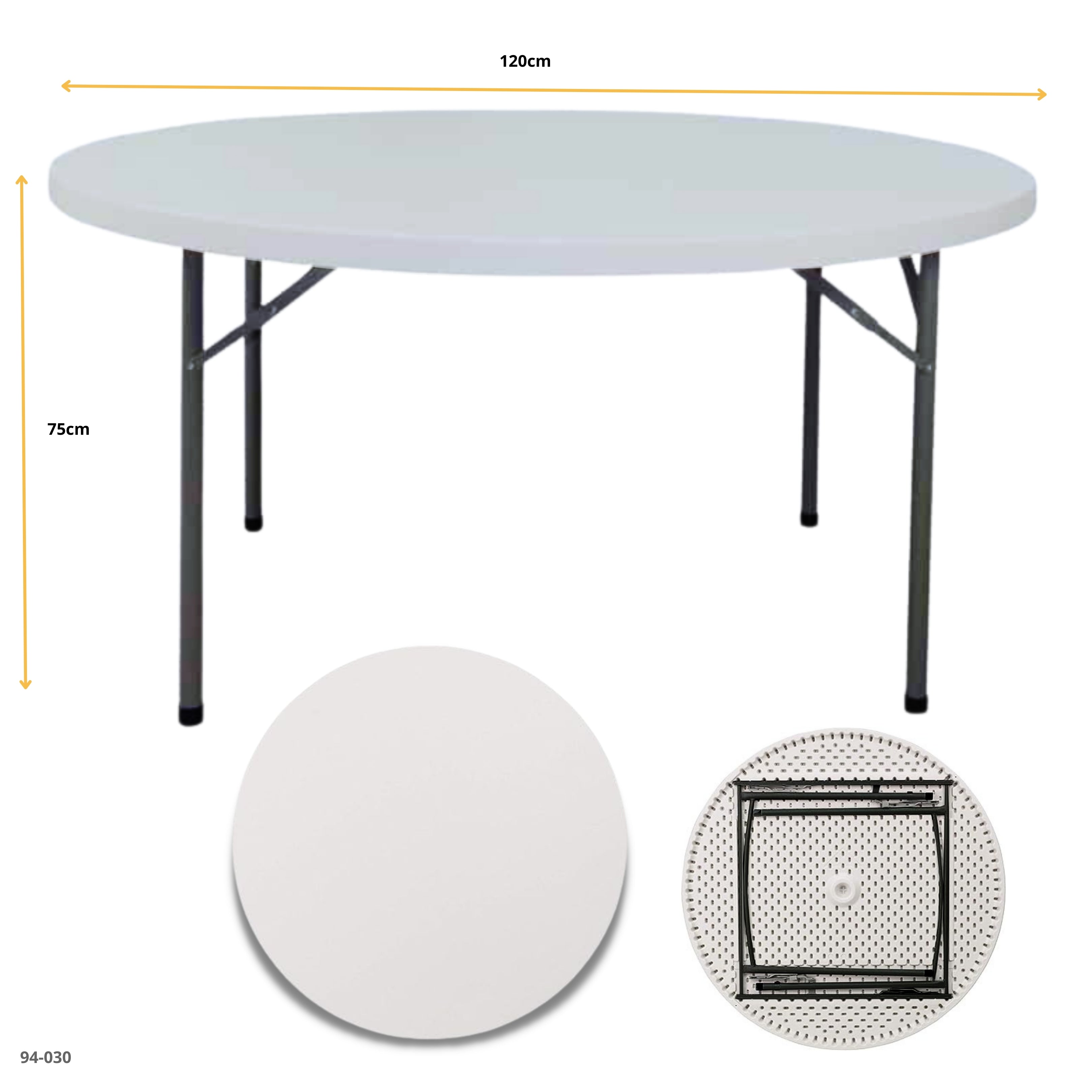 MESA REDONDA 120CM ESP 4.3CM BLANCO 120X4.3 ZY-120