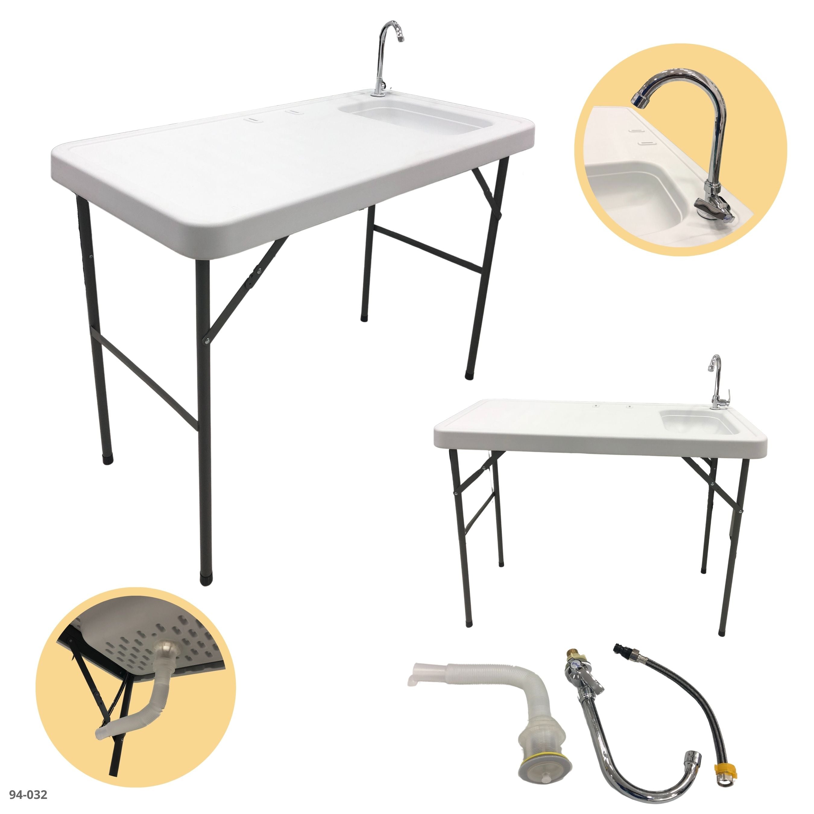 4' WHITE PLASTIC FOLDING TABLE 94-ZK-120